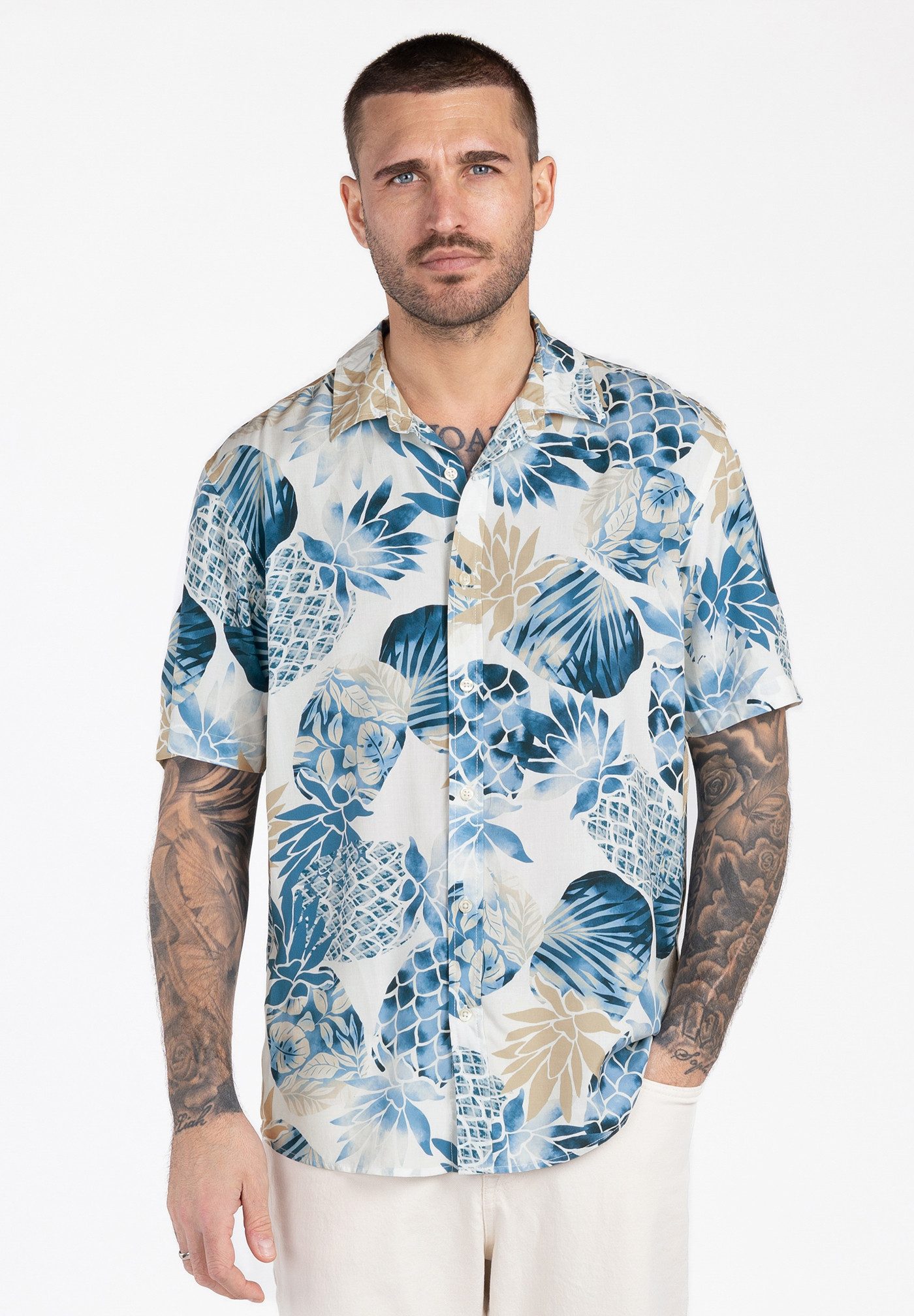 Key Largo Kurzarmhemd MSH KLPINEAPPLE 1/2 allover print (1-tlg)