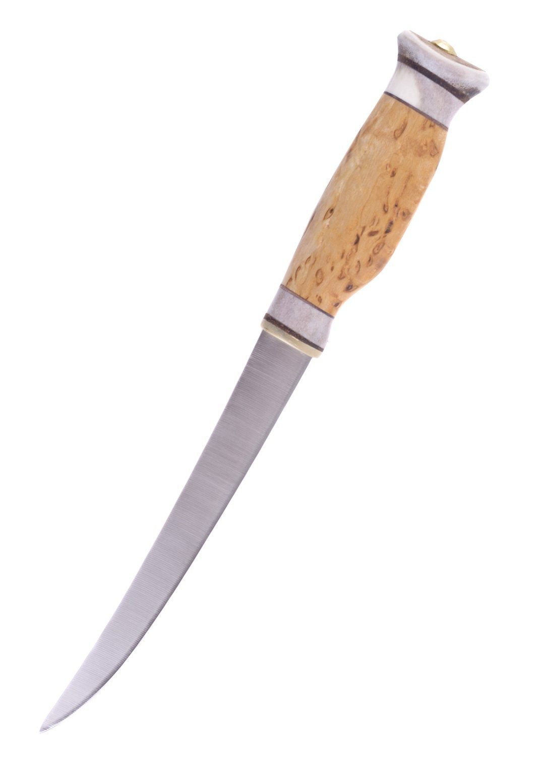 Battle Merchant Anglermesser Wood Jewel Fileerausveitsi Filetiermesser mit Lederscheide, (1 St), flexible Klinge, Scheide inklusive