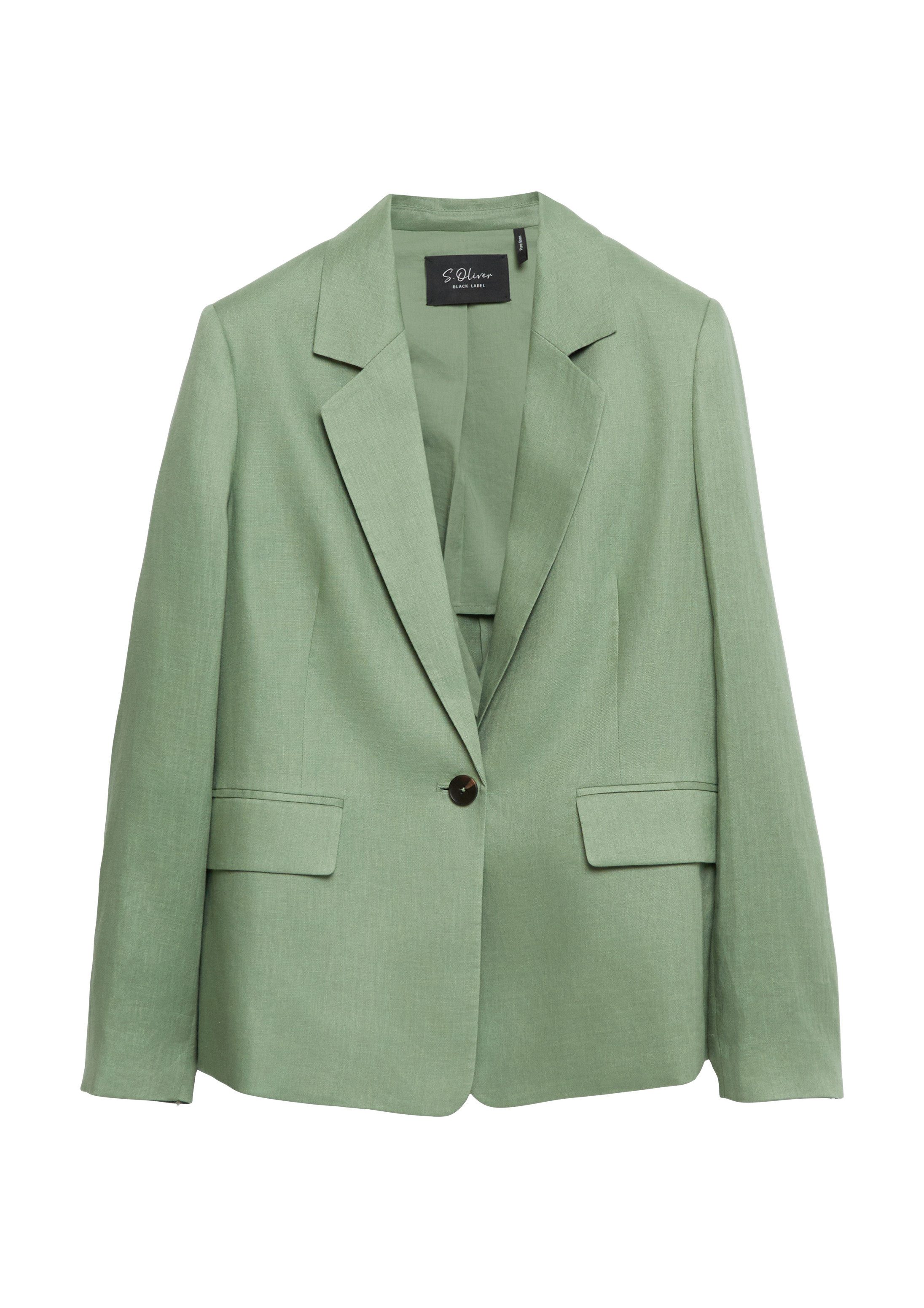 s.Oliver Jackenblazer Indoor-Blazer Antaillierter Leinenblazer