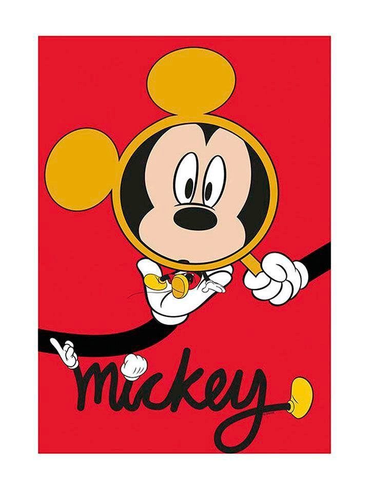 Poster Kinderzimmer, St), Disney Magnifying Mouse Schlafzimmer, Wohnzimmer (1 Komar Mickey Glass,