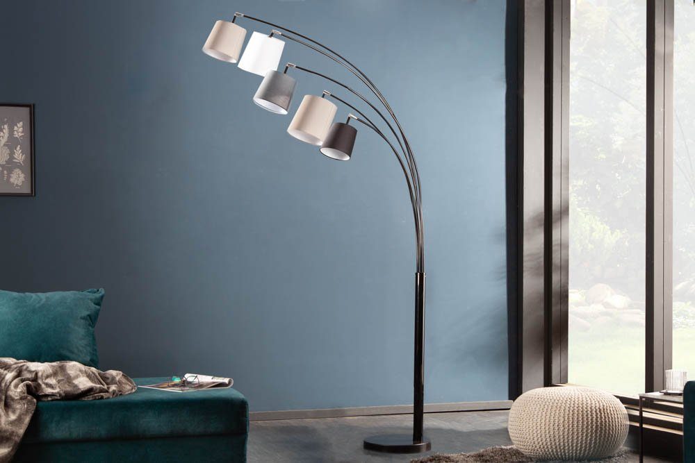 riess-ambiente Stehlampe LEVELS 205cm schwarz / greige / grau / weiß, ohne Leuchtmittel, flexibel verstellbar