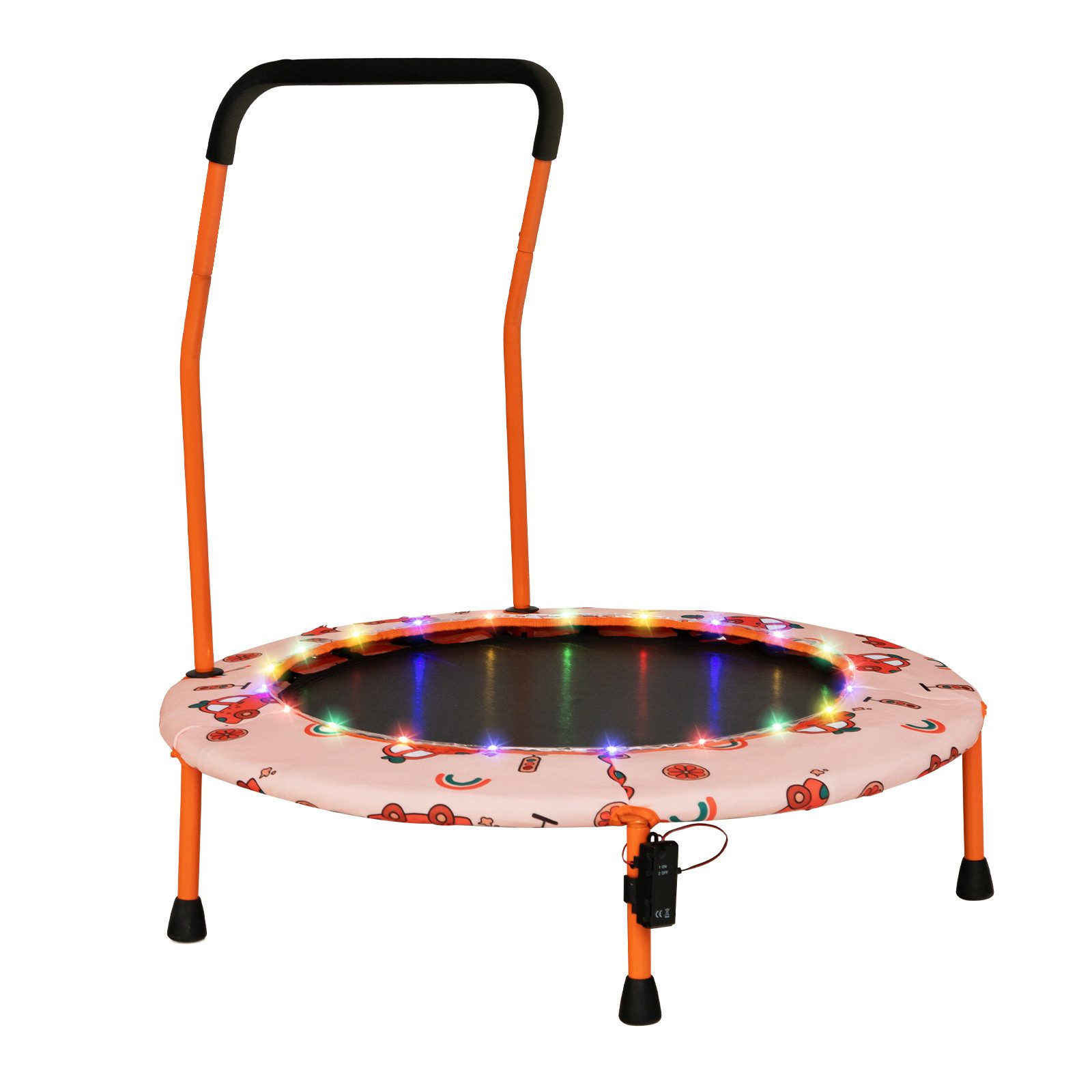 COSTWAY Kindertrampolin, φ92 cm mit LED & Griff