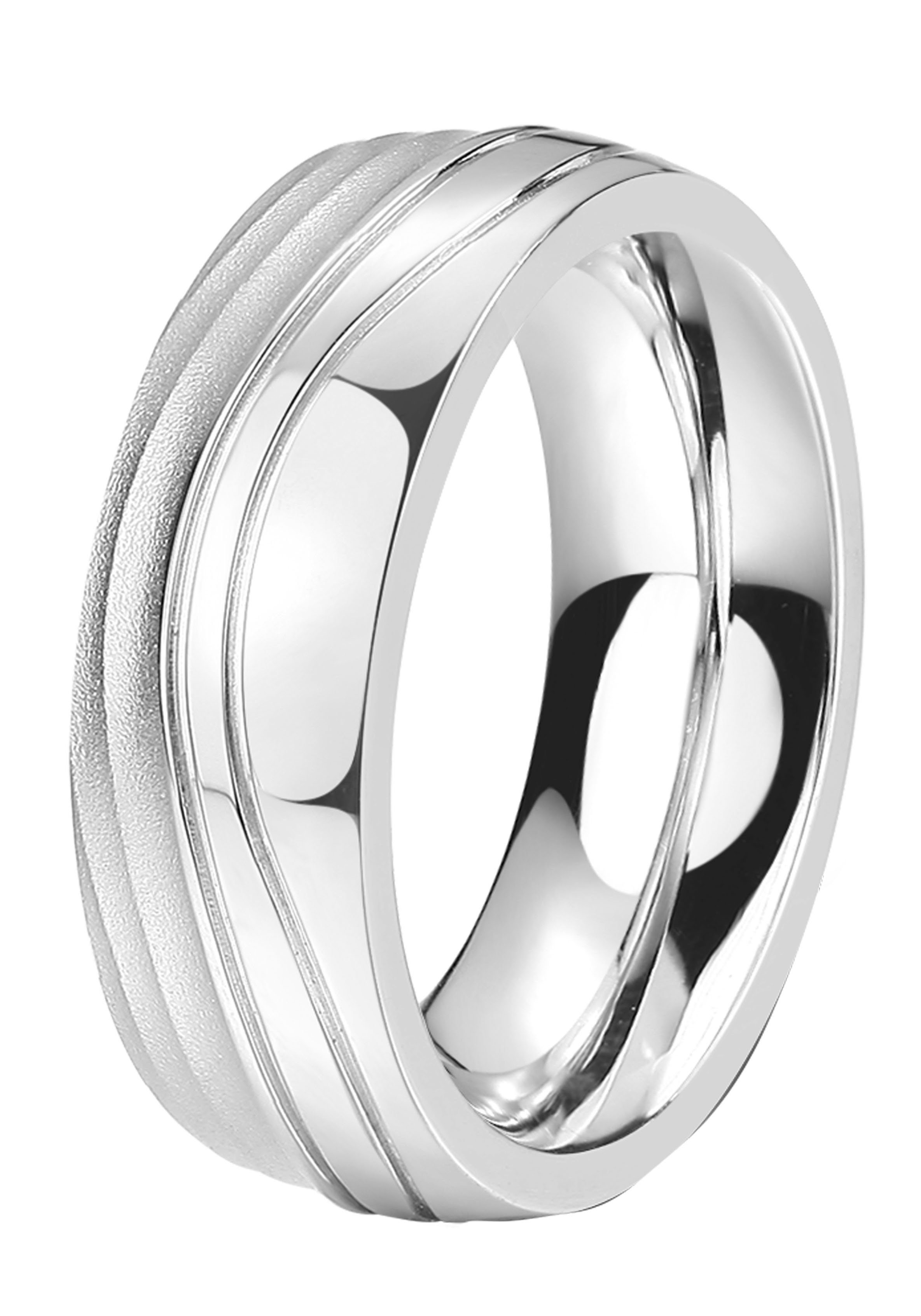 ohne Trauring o. mit LIEBE, Ehering DOOSTI Schmuck Trauring edelstahlfarben Geschenk Edelstahl Zirkonia Partnerring