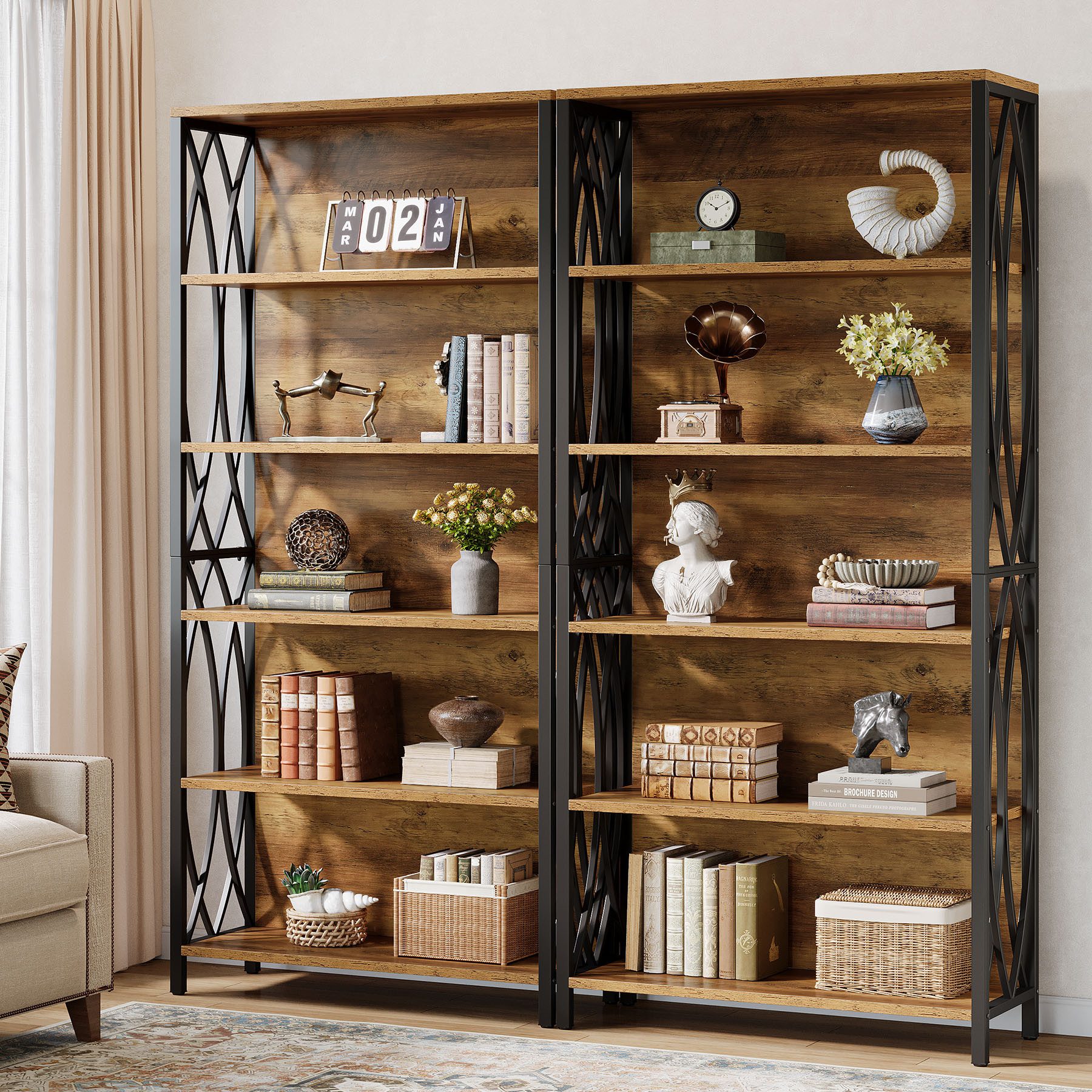 Tribesigns Bücherregal 180 cm, 6 Ebenen günstig online kaufen