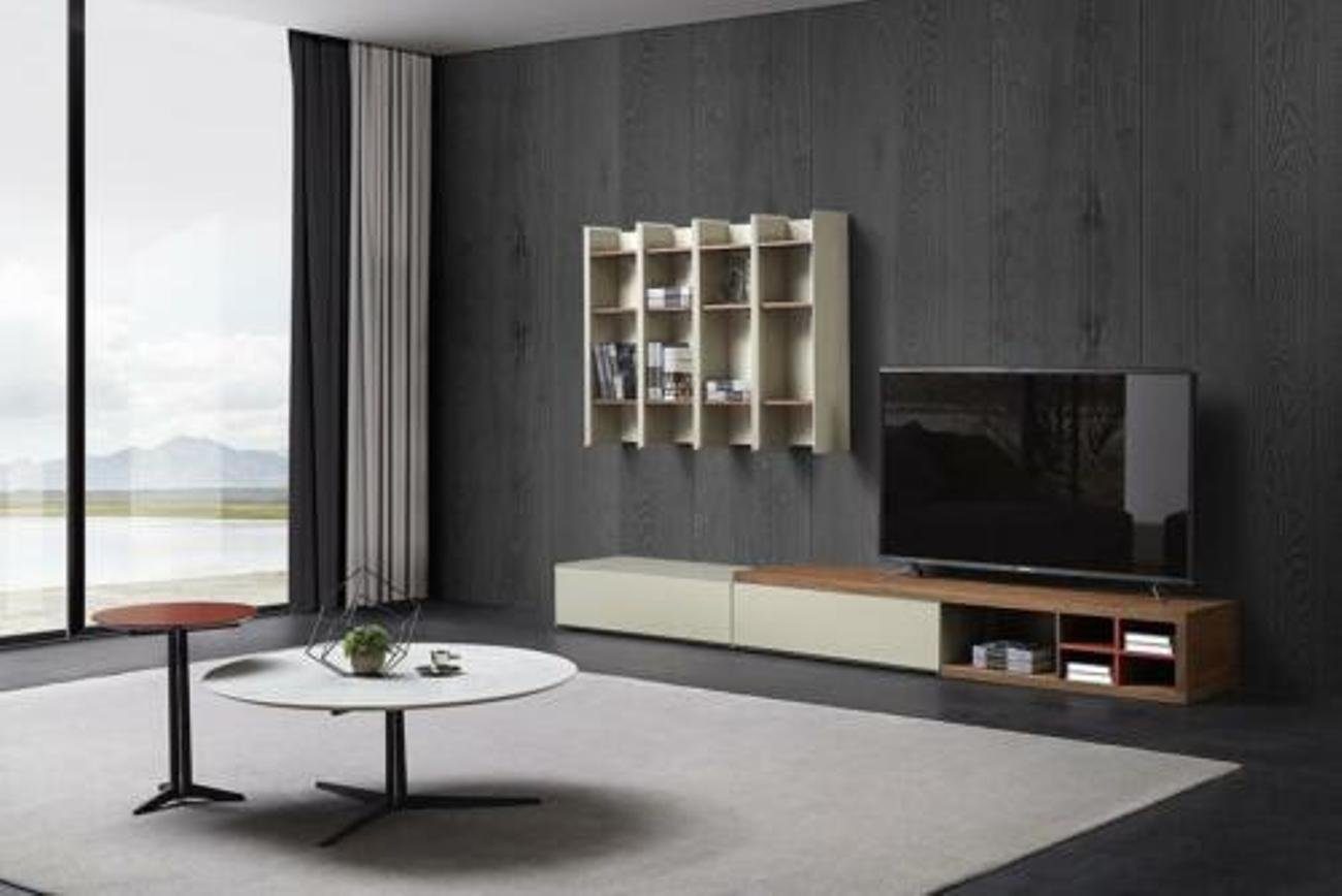 JVmoebel Wohnzimmer-Set, Wohn Tische Board Designer Side Regal Couch Set Komplett Zimmer Wand