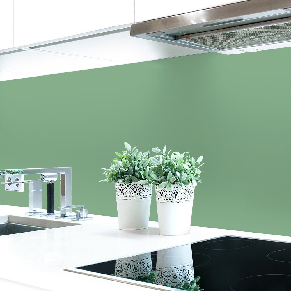 DRUCK-EXPERT Küchenrückwand Küchenrückwand Grüntöne 2 Unifarben Premium Hart-PVC 0,4 mm selbstklebend Blassgrün ~ RAL 6021