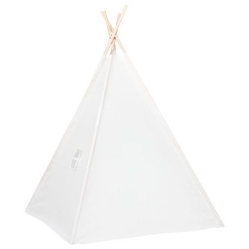 vidaXL Spielzelt Kinder Tipi-Zelt mit Tasche Pfirsichhaut Weiß 120x120x150 cm