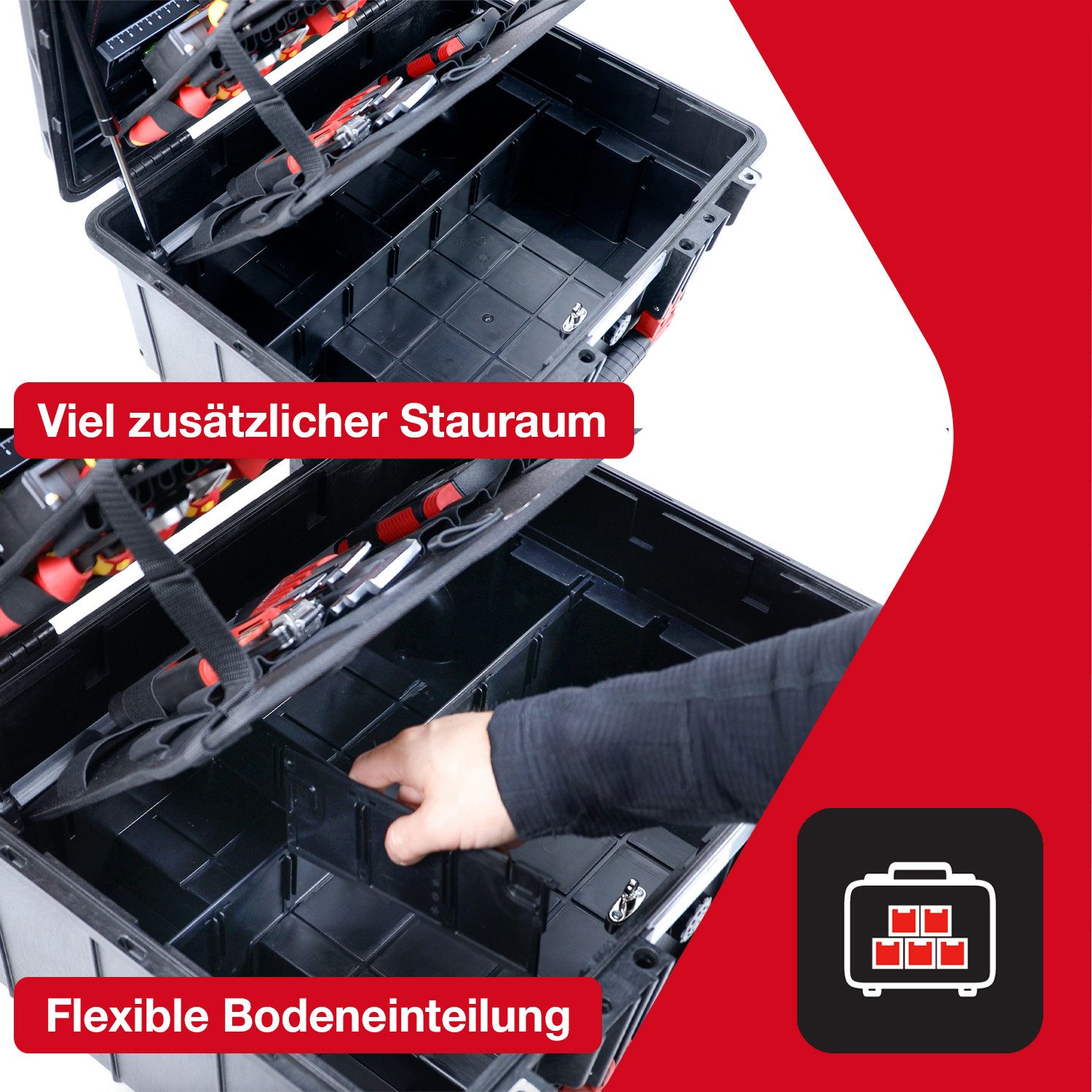Wiha Werkzeugkoffer XL 2 electric (46816), Werkzeugkasten mit Werkzeug für Elektriker, mit Tragegurt