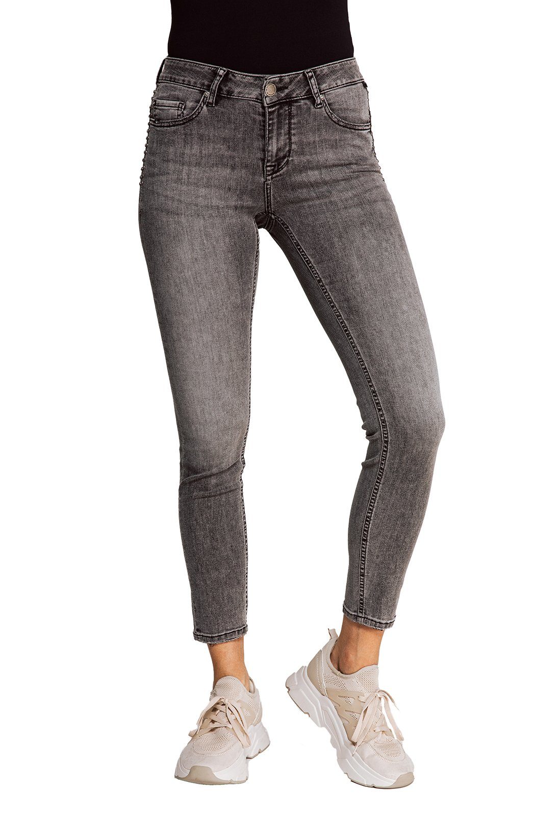 Zhrill Skinny-fit-Jeans Skinny Jeans DAFFY angenehmer Grau Tragekomfort