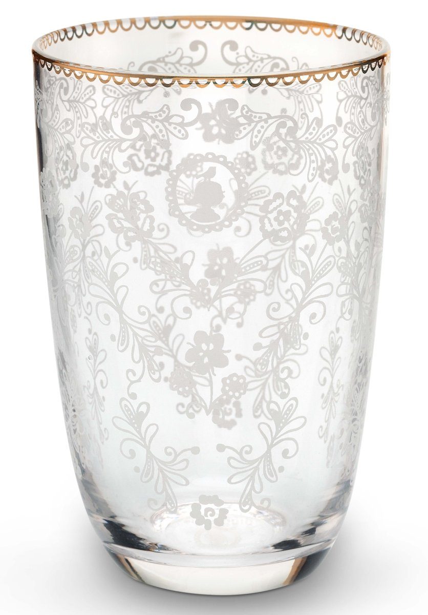 PiP Studio Cocktailglas Floral Clear Longdrinkglas 0,4 l, Glas