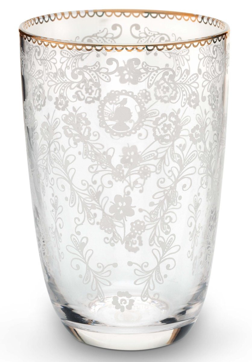PiP Studio Cocktailglas Floral Clear Longdrinkglas 0,4 l, Glas, Longdrink Glass Floral 400ml