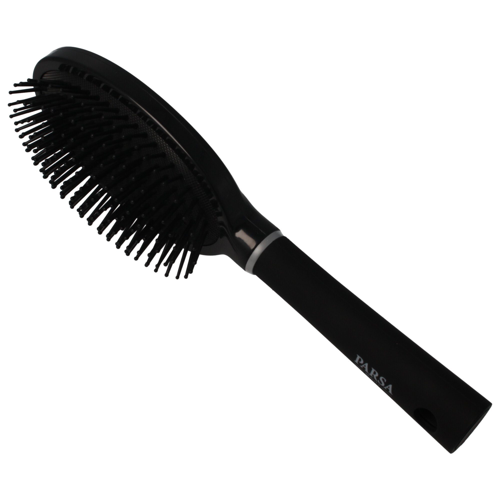 schwarz Oval Beauty mit PARSA Haarbürste Bürste Haarbürste Groß Line Trend Kunststoffpins