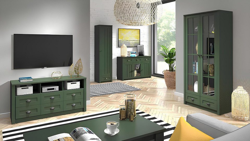 Xlmoebel Buffet XXL Kommode im Landhausstil aus Holz mit Schubladen und Fächern (1-St., Anrichte Aufsatz) Hergestellt in Europa
