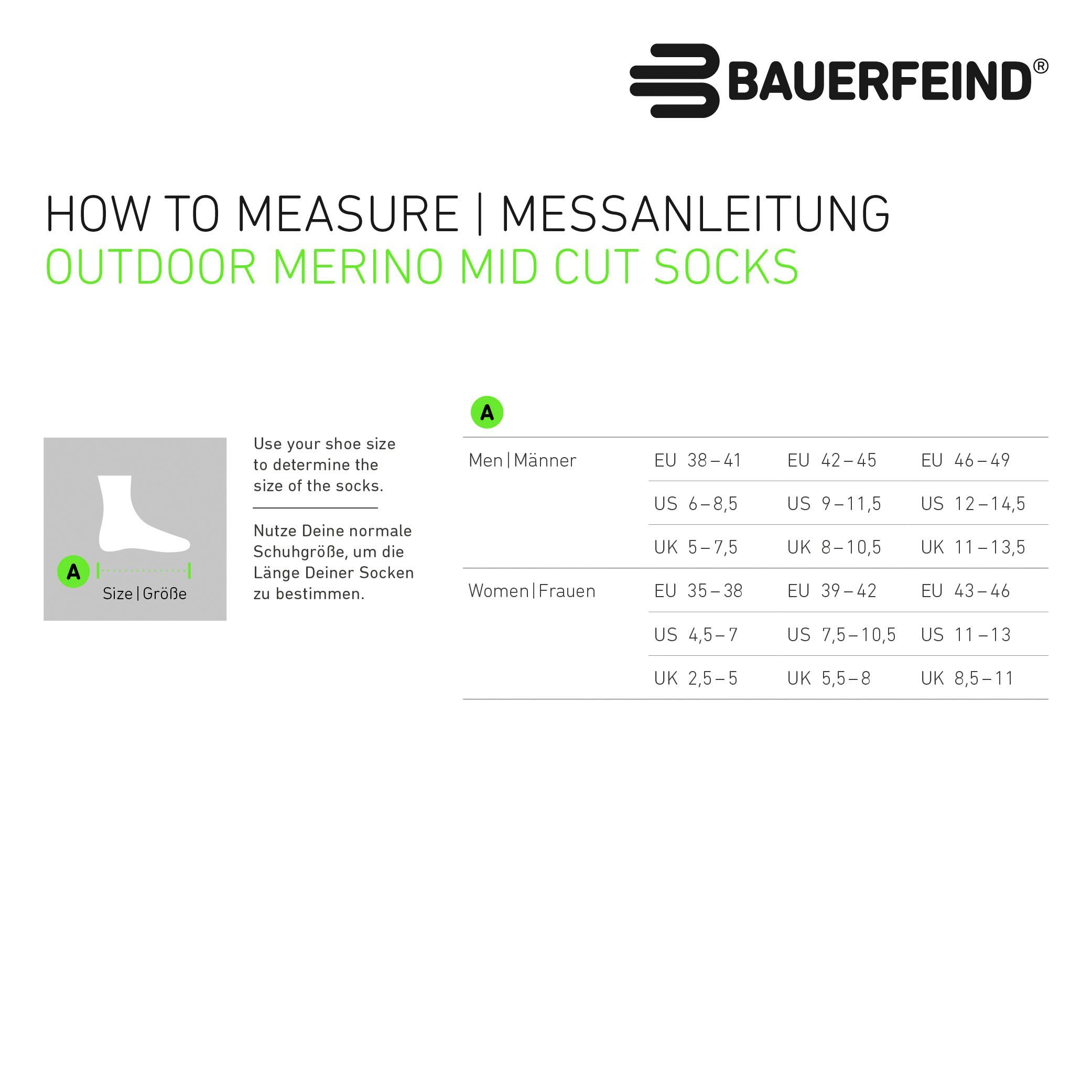 Bauerfeind Sportsocken Outdoor Merino Mid Cut Socks, Women für Damen günstig online kaufen