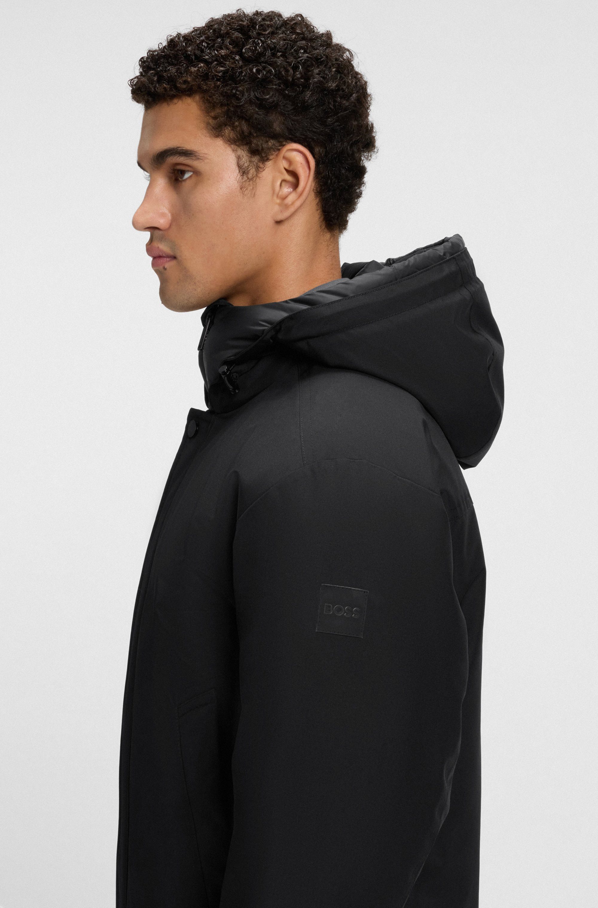 BOSS ORANGE Blouson Osis relaxed fit, mit wattierter Kapuze, verdeckter Reißverschluss