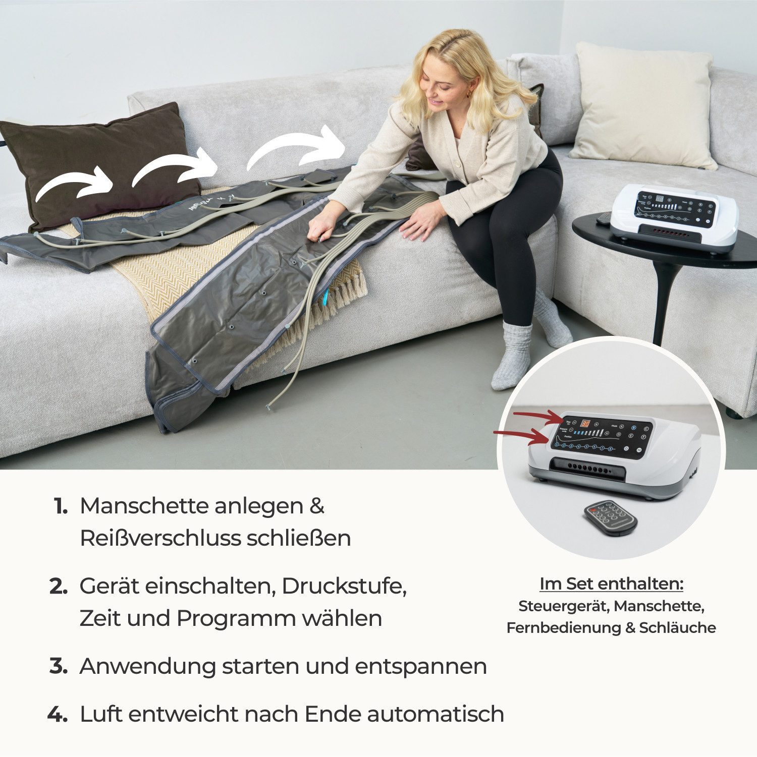 Venen Engel Massagegerät Venen Engel 8 Premium Medical mit Lymph-Flow Pants, 8 Luftkammern – Bild 3 von 4