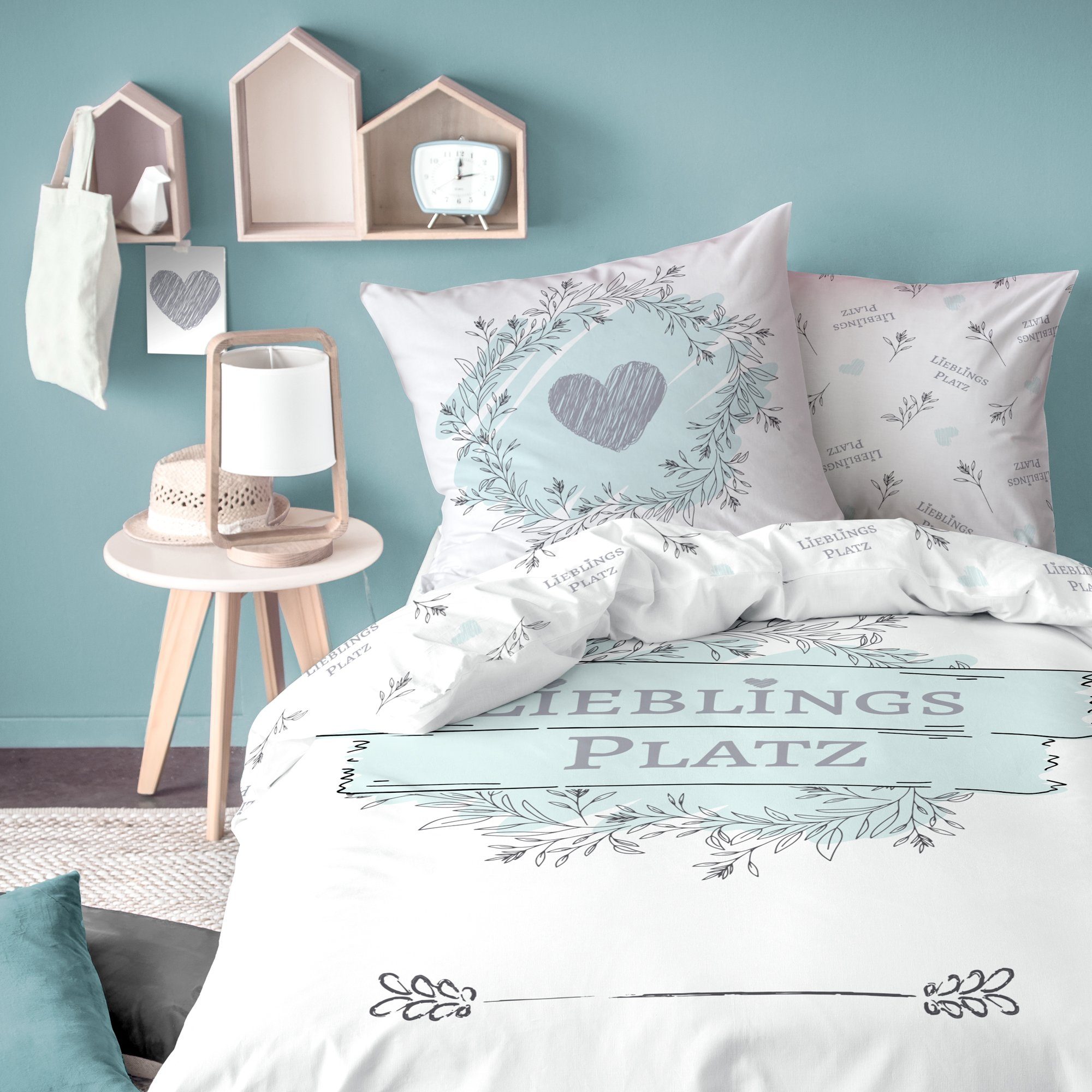 MTOnlinehandel Bettwäsche Lieblingsplatz 135x200 + 80x80 cm, 100 % Baumwoll günstig online kaufen