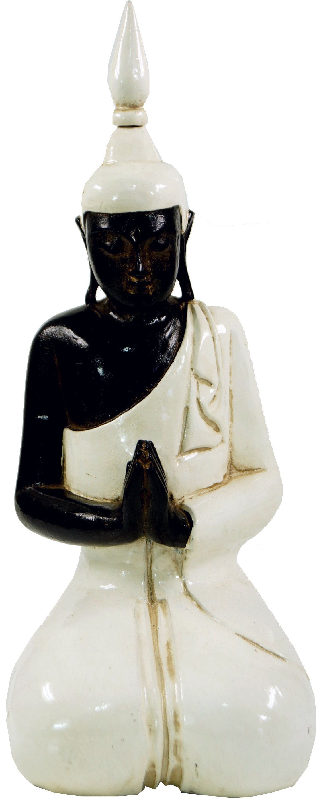-.. im Buddha weiß Mudra Guru-Shop 50cm Buddhafigur knieender Anjali Geschnitzter