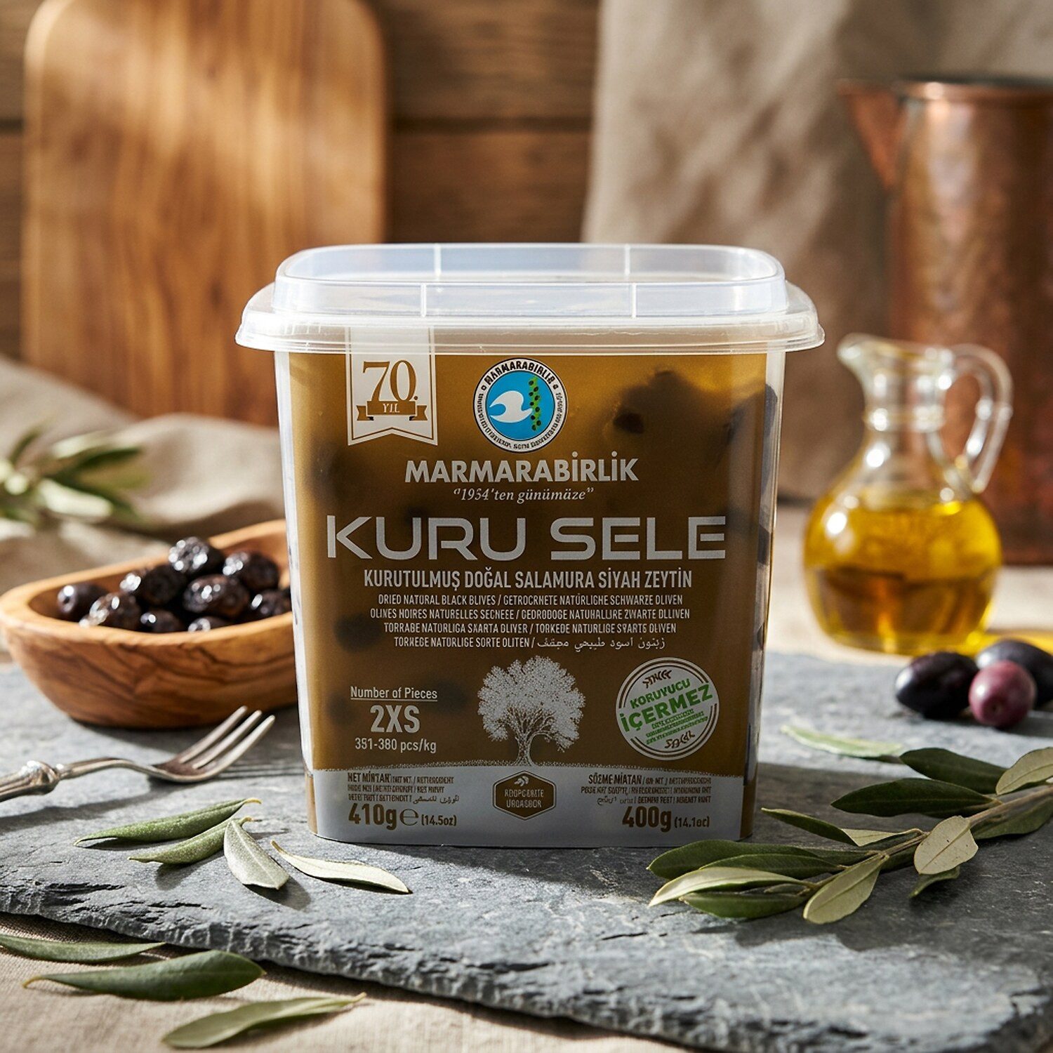 Süßigkeit, 1 x 400 g, Kuru Sele getrocknete schwarze Oliven