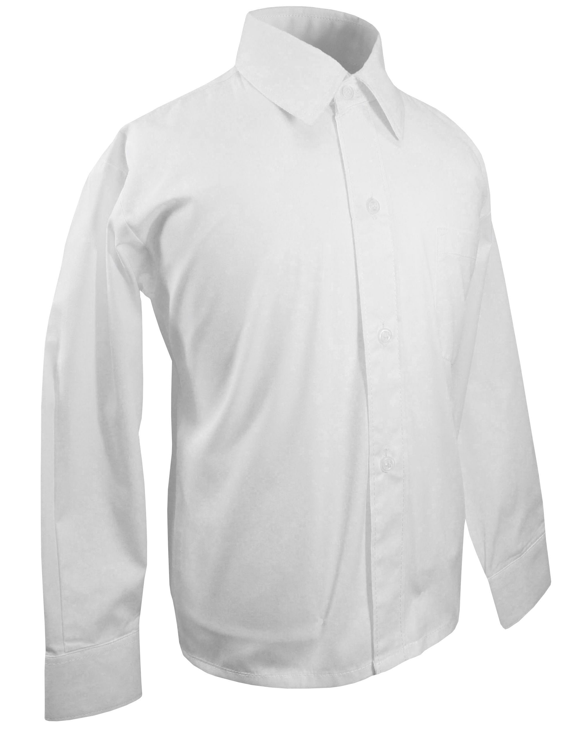 Paul Malone Langarmhemd Festliches Kinderhemd Jungenhemd uni - Jungen Hemd  weiß