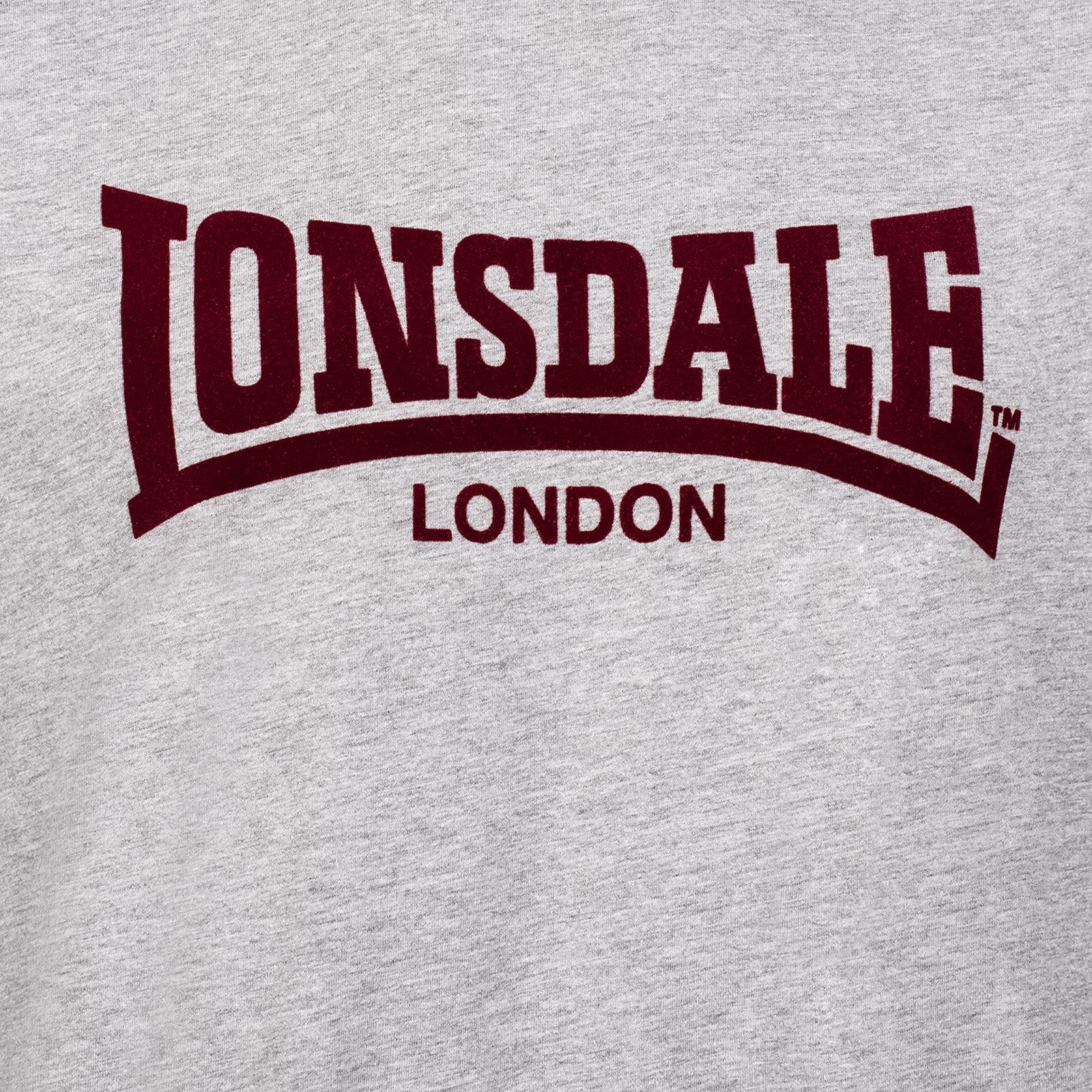 Grey/Oxblood Marl Lonsdale ONE LL008 T-Shirt TONE