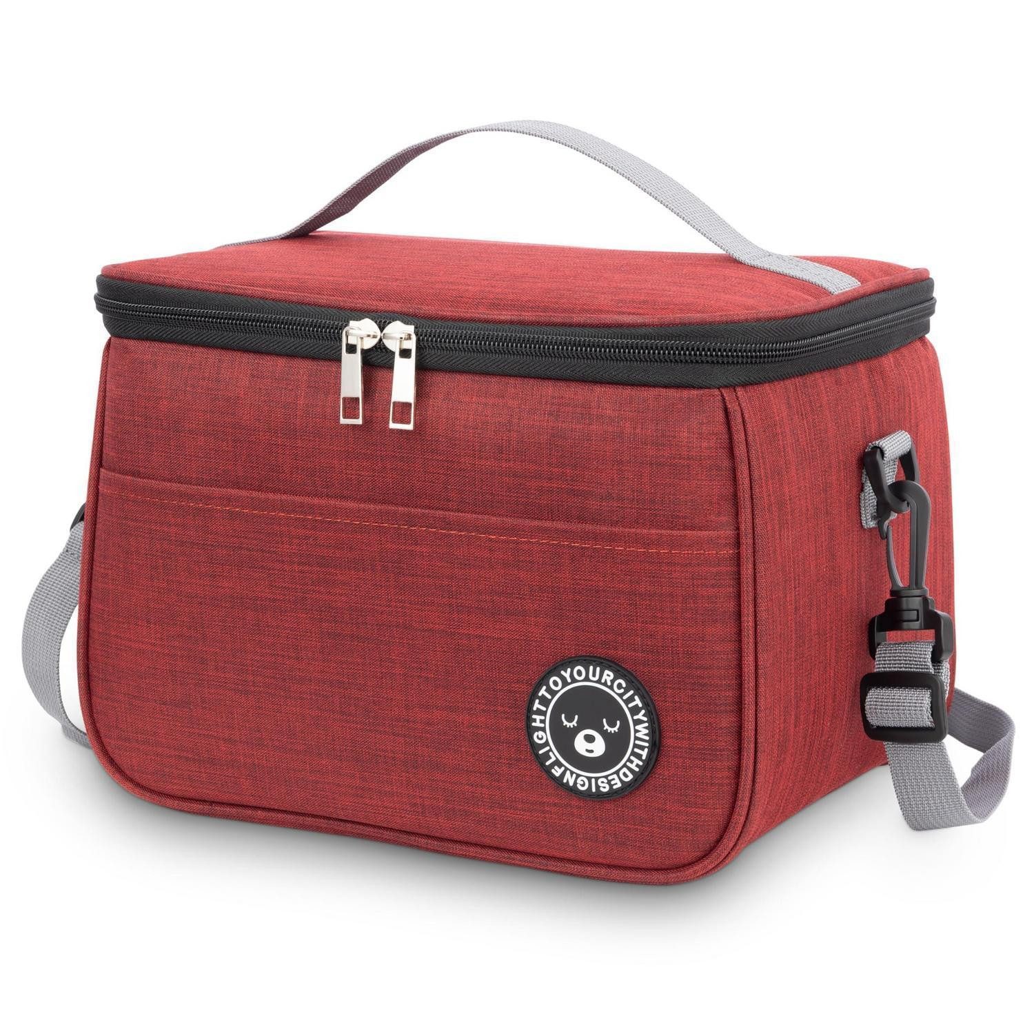 Kühltasche Kühltasche isoliert auslaufsicheres Futter Rot 9L 28cm x 18cm x 18cm