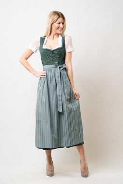 Nübler Dirndl Damen Dirndl lang im Landhausstil, Rocklänge 90cm (Dirndl Set lang THEA, 2-tlg., Dirndl Kleid mit Schürze) Moderne Tracht im bayerischen Stil - Trachtenmode Damen