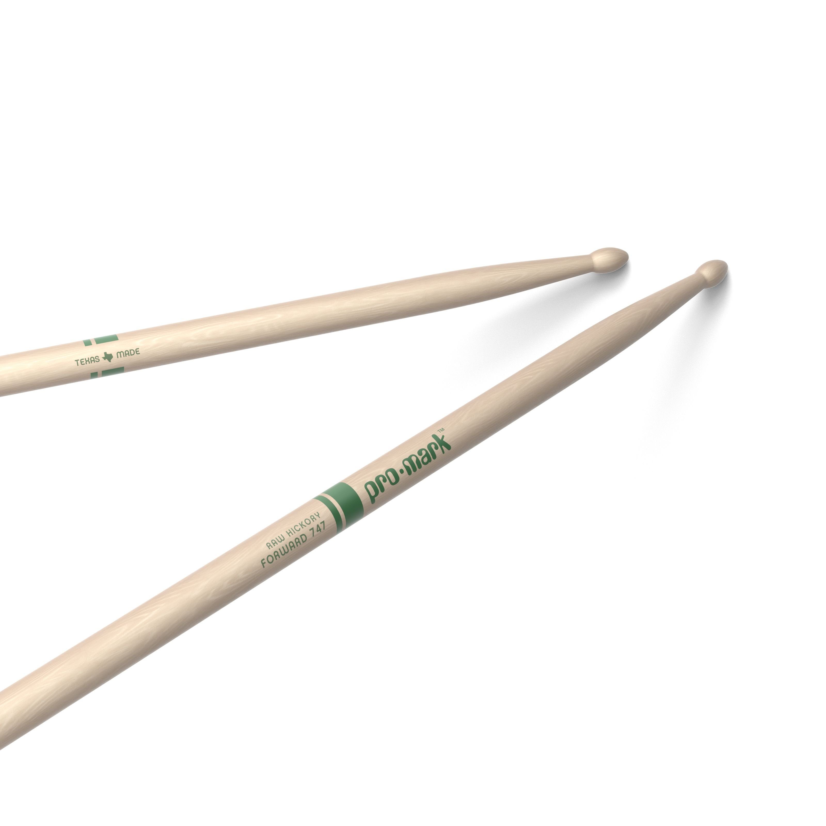 Promark Sticks WoodTip Drumstic Rock Sticks, Spielzeug-Musikinstrument, Paar American Hickory, TXR747W - Natural