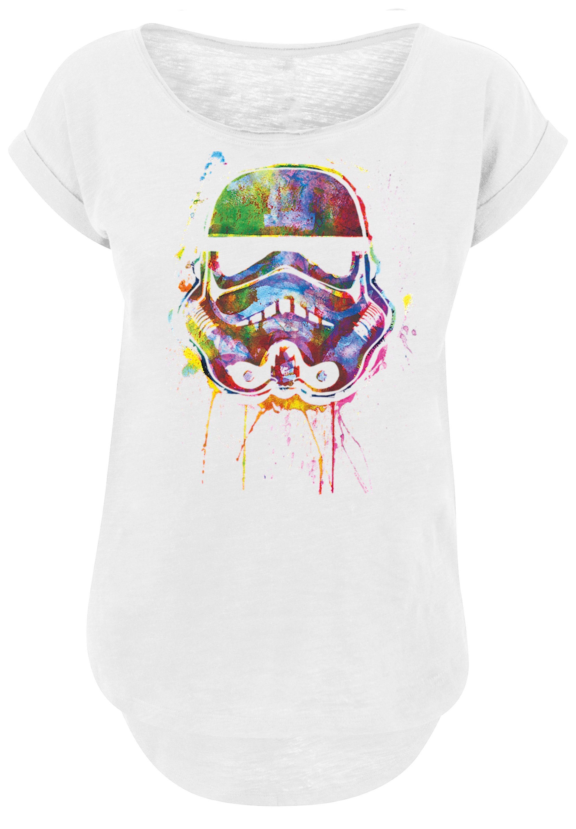 Damen Shirts F4NT4STIC T-Shirt Long Cut T-Shirt Star Wars Stormtrooper Paint Splats - Premium Krieg der Sterne Fan Merch