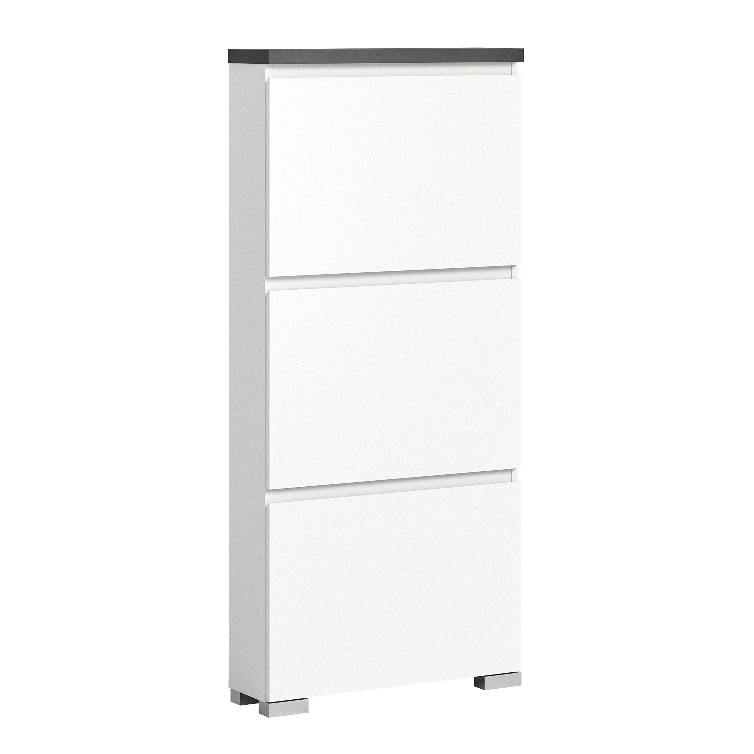 xonox.home Schuhschrank in Weiß - 60x130x18cm (BxHxT)