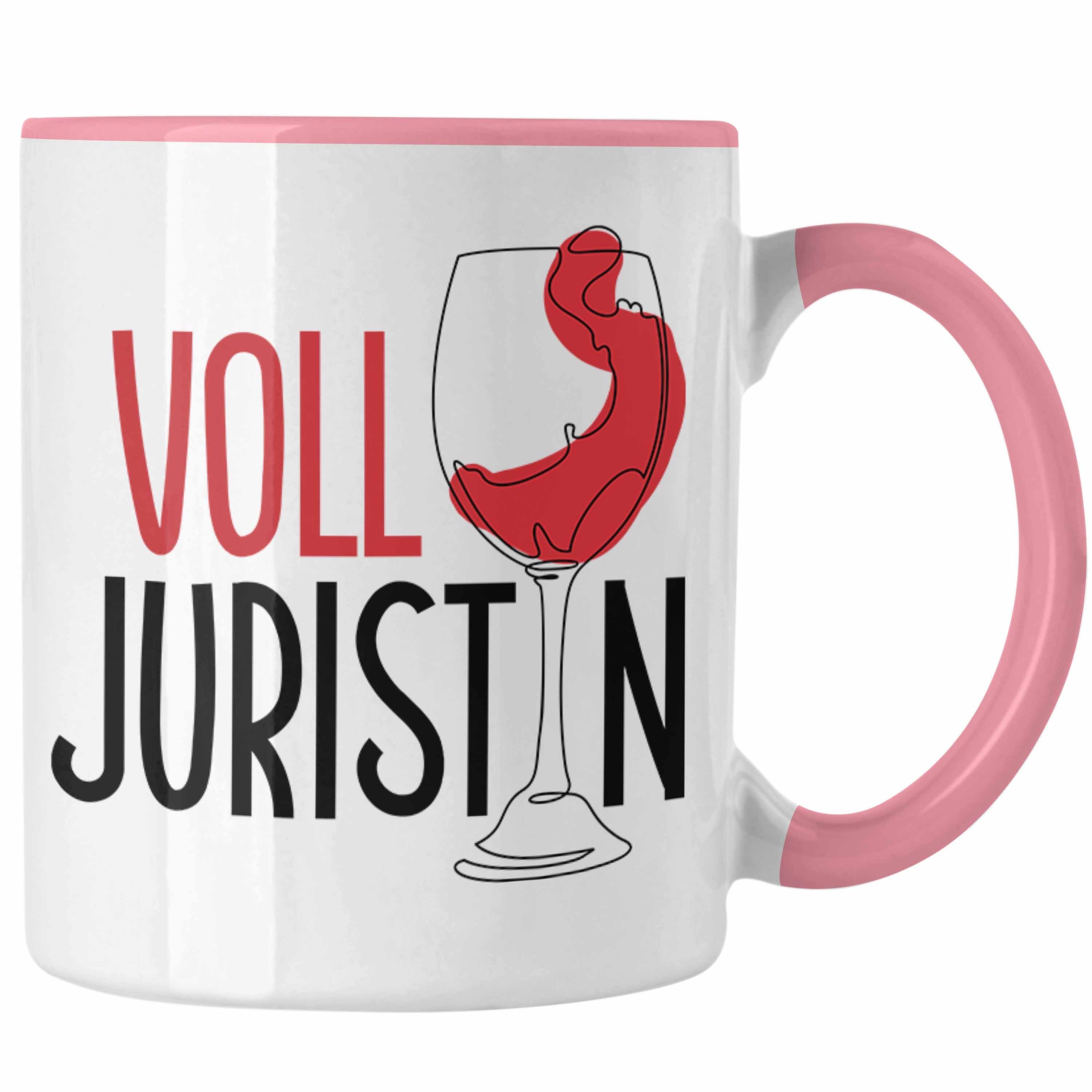 Trendation Tasse Volljuristin Tasse Wein Geschenk Jura Lustiger Spruch Geschenkidee Ju Rosa