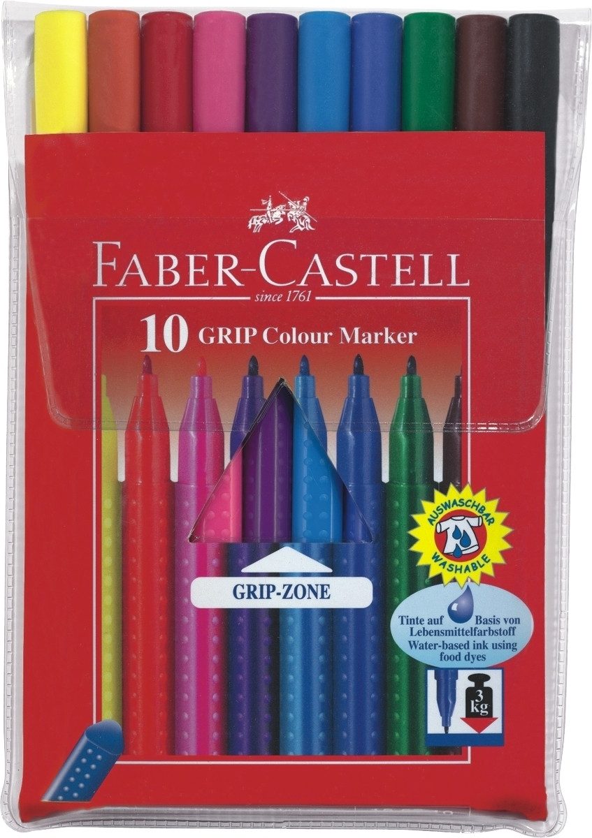 Faber-Castell Filzstift Fasermaler Grip Colour VE=10 Farben