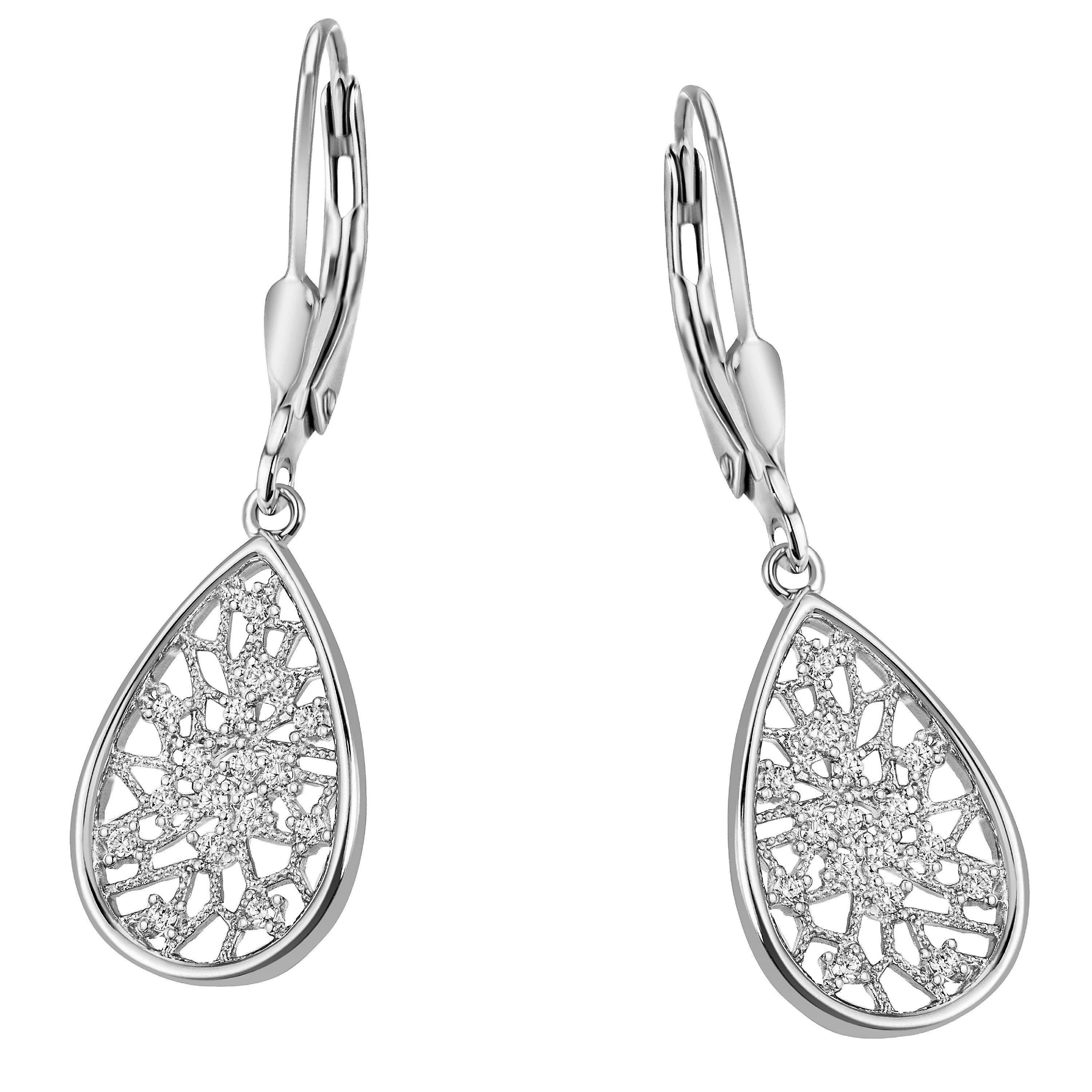 Firetti Paar Ohrhänger Schmuck Geschenk Silber 925 Ohrschmuck Ohrringe Tropfen, mit Zirkonia (synth)