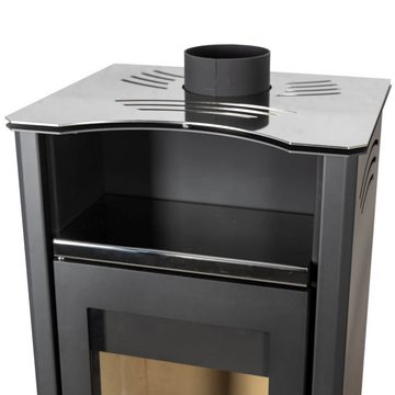 ABC Proizvod Kaminofen Dauerbrand Holzofen Ofen Holz mit Schamott 9,5 kW mit Mehrfachbelegung, 9,50 kW, Dauerbrand