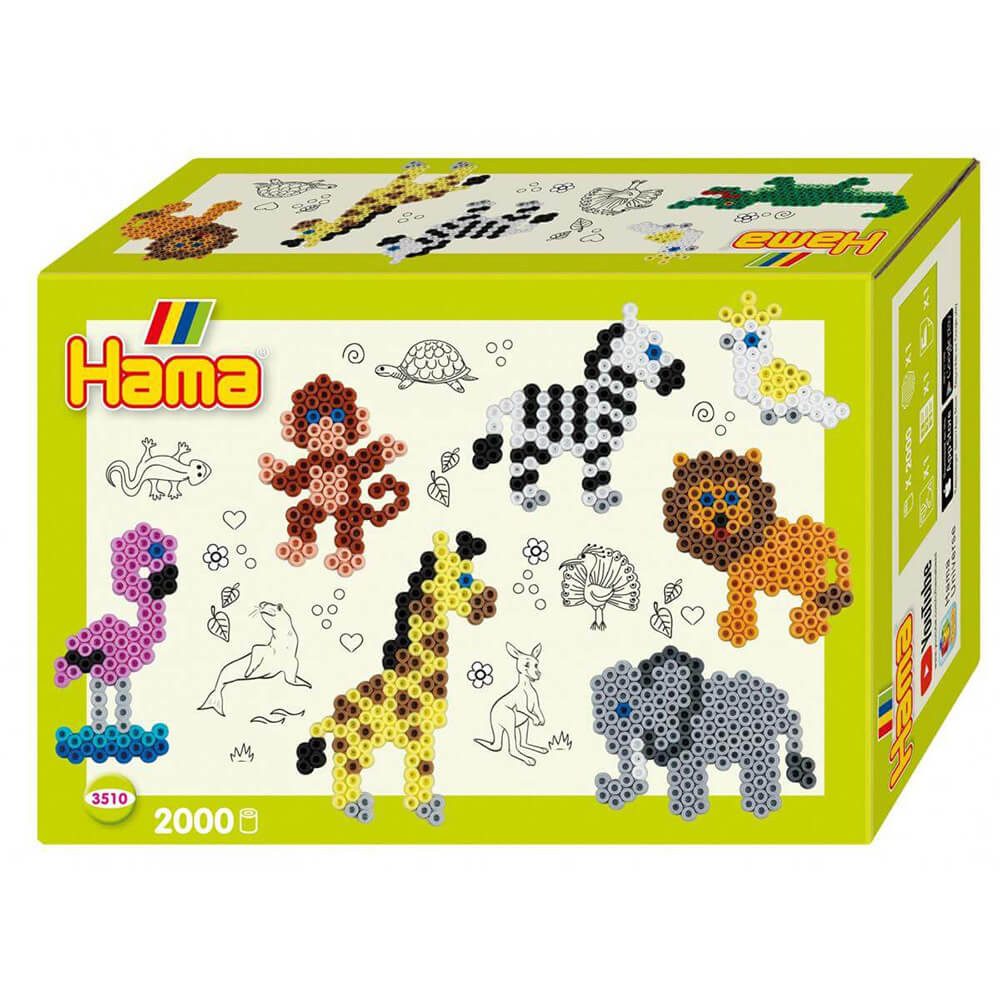 Hama Perlen Bügelperlen Hama Geschenkpackung Zootiere Midi-Bügelperlen