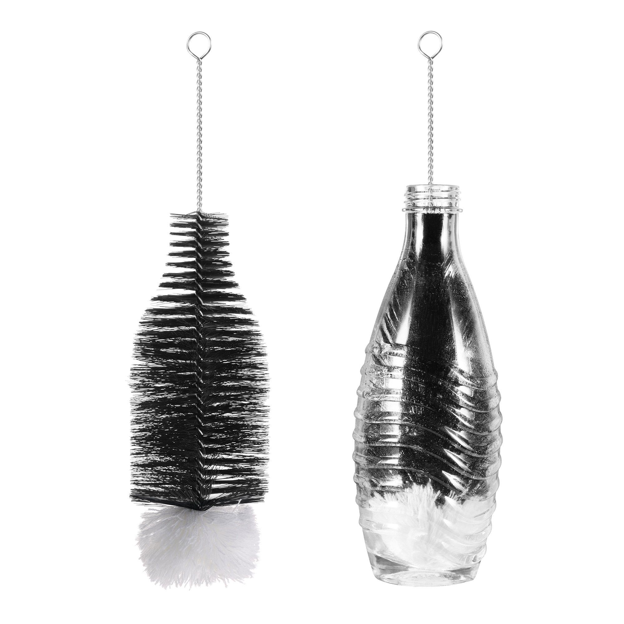 kwmobile Reinigungspinsel Bürste für SodaStream Crystal 2.0 DUO Terra, Spülbürste für Flaschen Vasen Gefäße Flaschenbürste für Wassersprudler