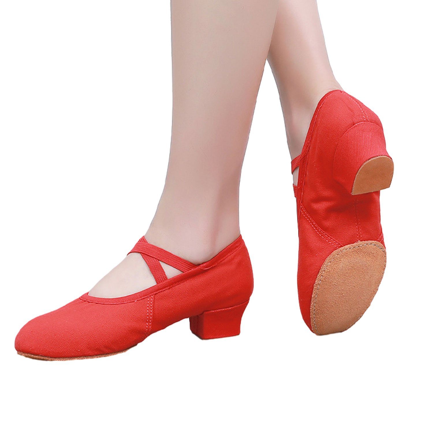 Ballerina Tanzschuhe Ballerinas Bequem Flats Daisred Damen Schuhe Elegant Rot