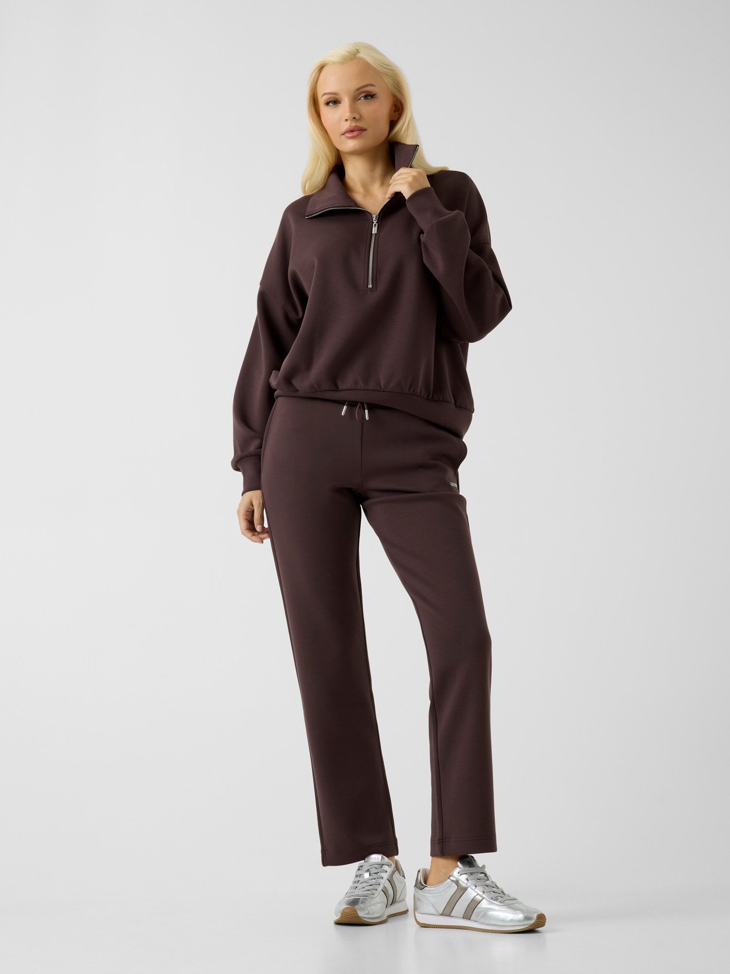 Guess Sweatshirt NAT HALF-ZIP SWEATSHIRT - Basic Sweatshirt - Damen Sweatshirt