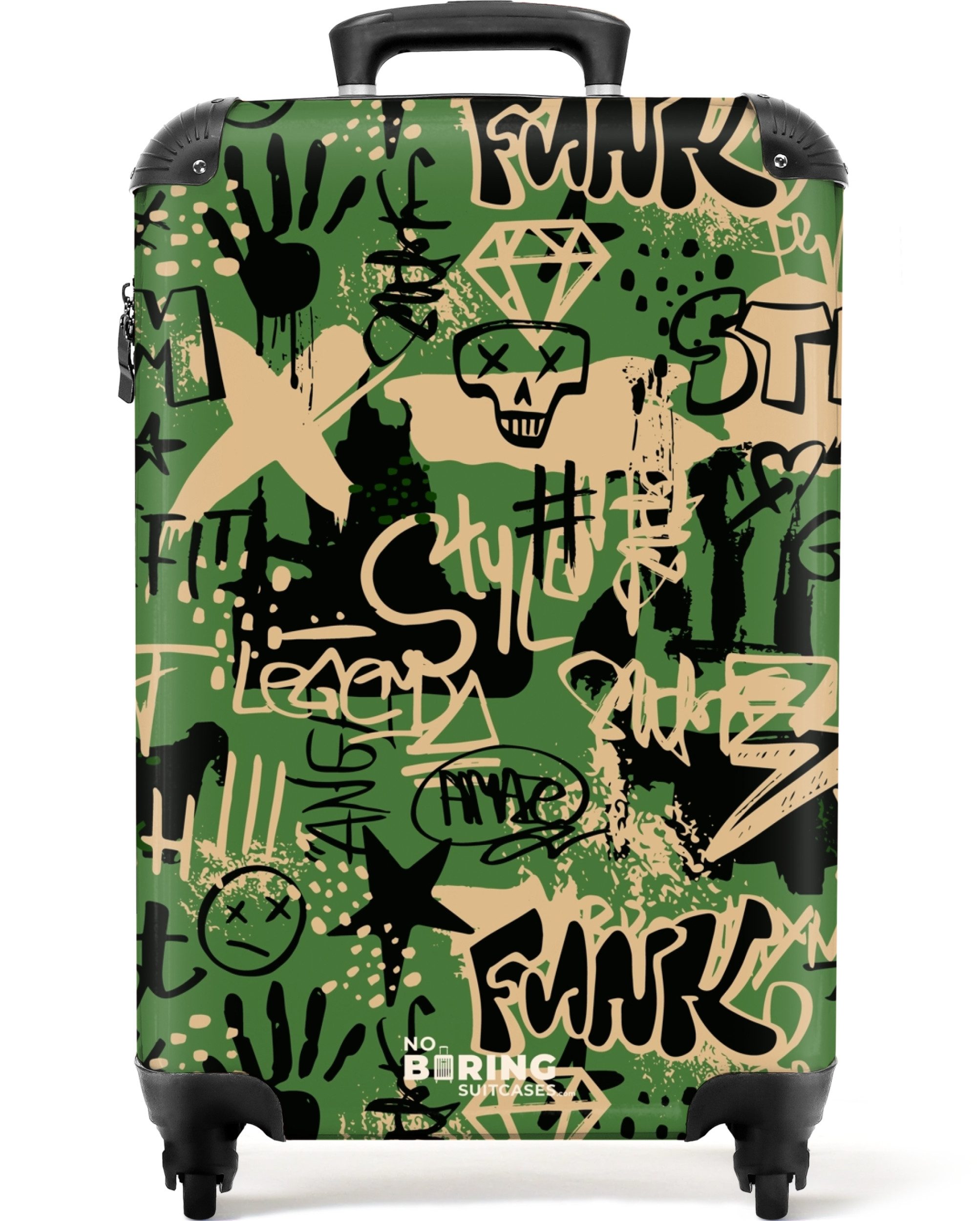 NoBoringSuitcases.com© Hartschalen-Trolley Graffiti in Tarnfarben 55x35x20c günstig online kaufen