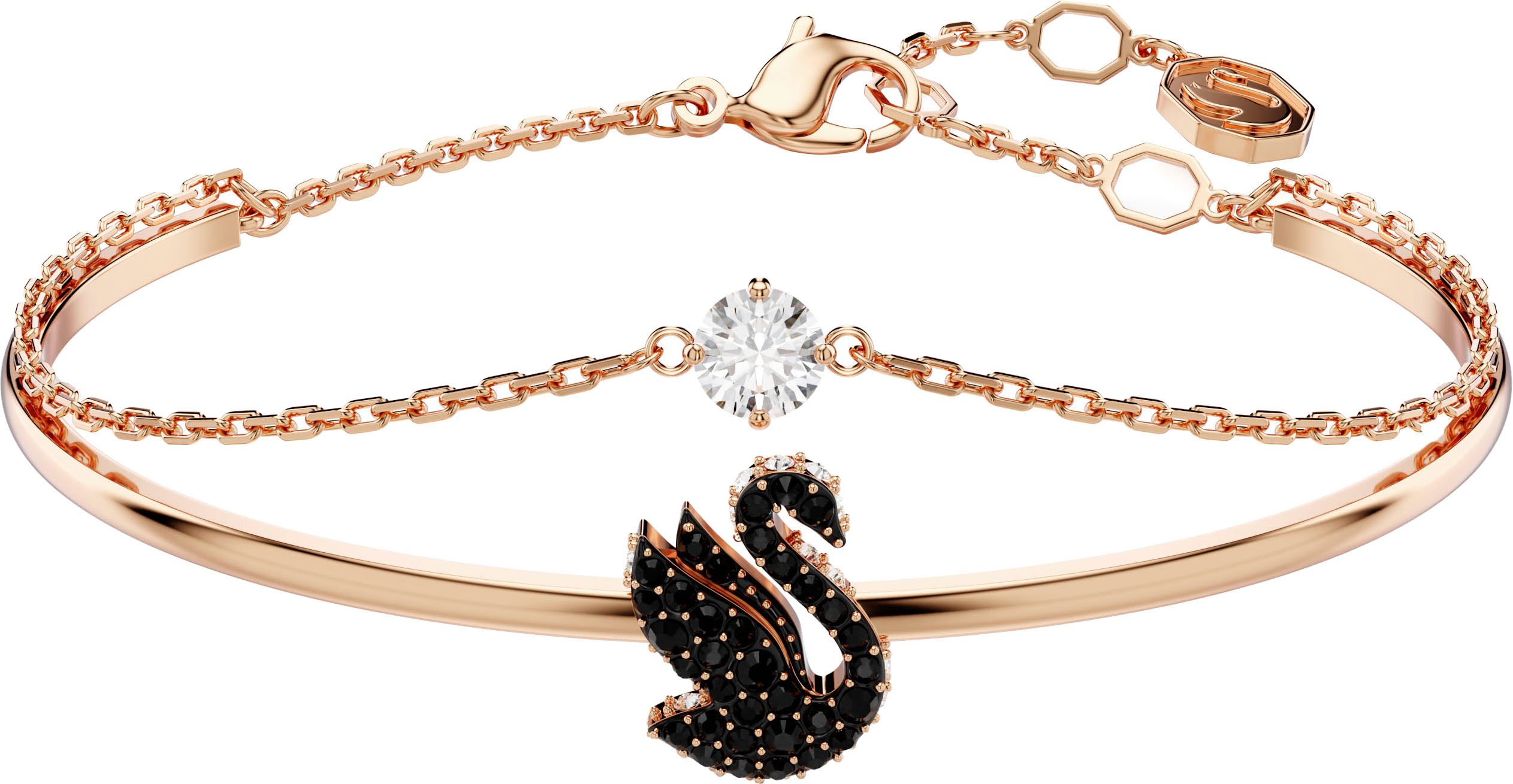 Swarovski Armreif Swarovski Iconic Swan, Schwan, 5678048, mit Swarovski® Kristall und Emaille