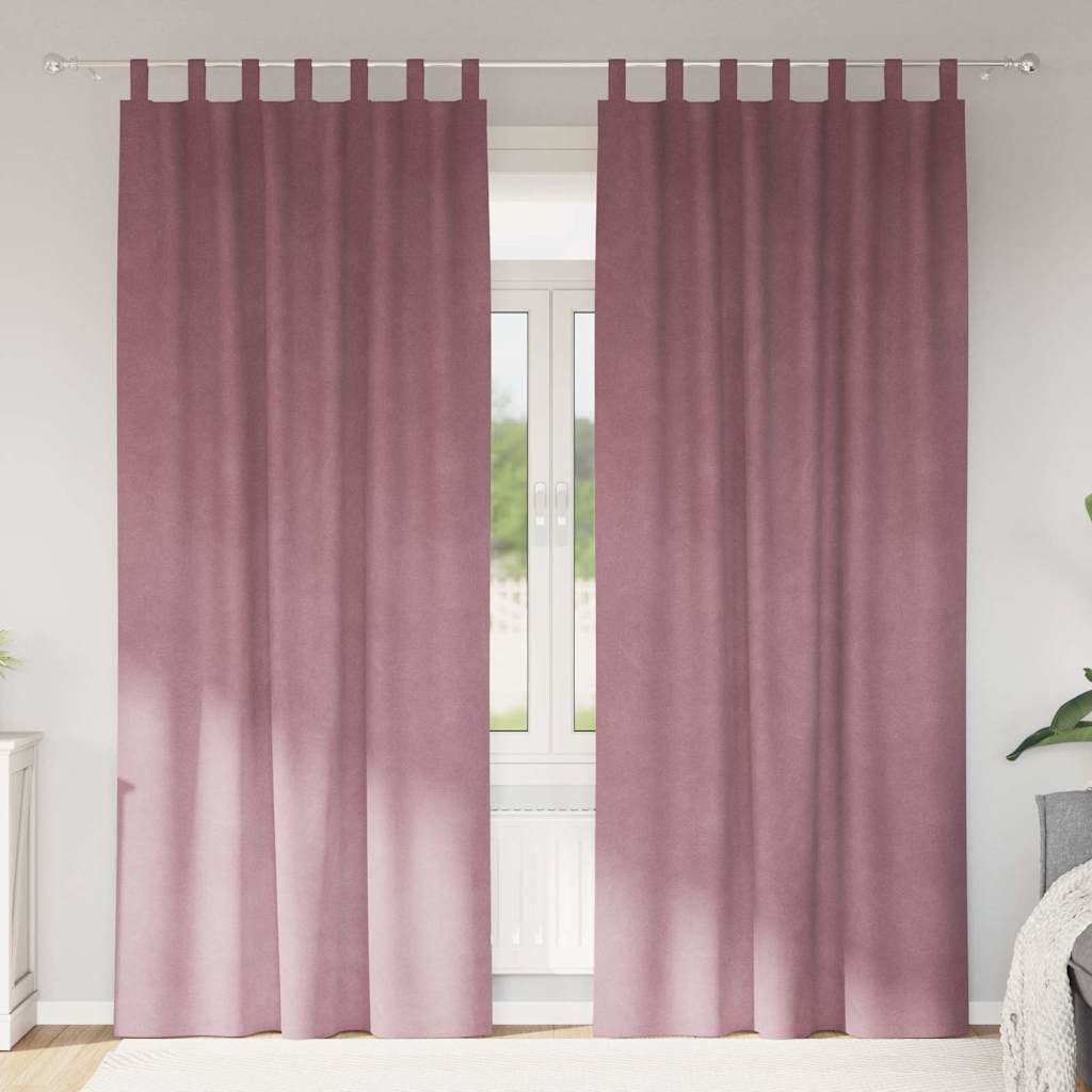 vidaXL Vorhang Verdunkelungsvorhänge 2 stk. Dunkelrosa 140 x 225 cm Samt (2 St), Samt