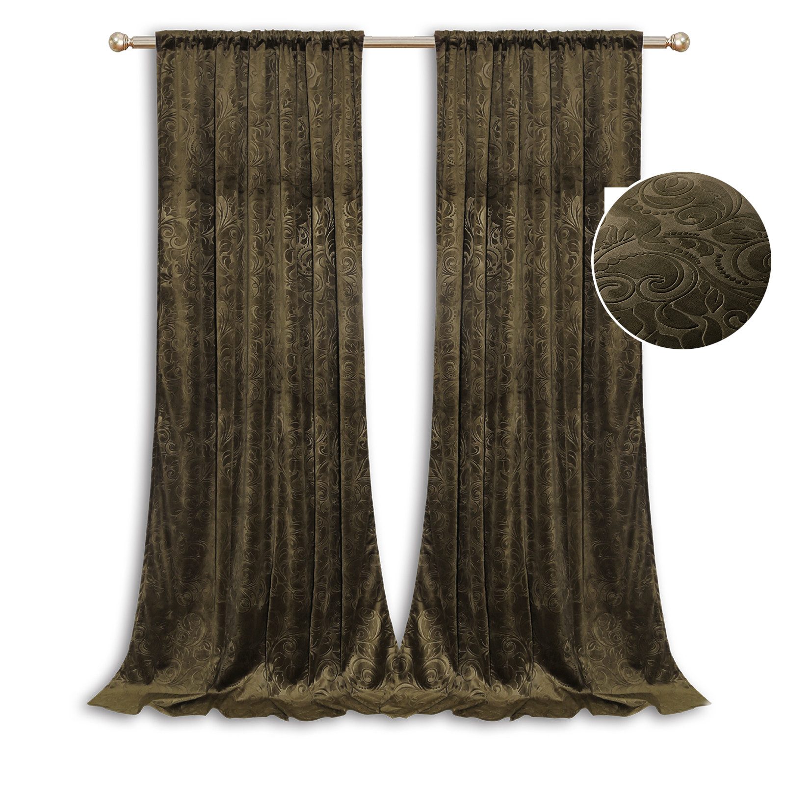 BTTO V&G Verdunkelungsvorhang Thermovorhänge 2 Stuck Samt,Mehrere Aufhängeo günstig online kaufen