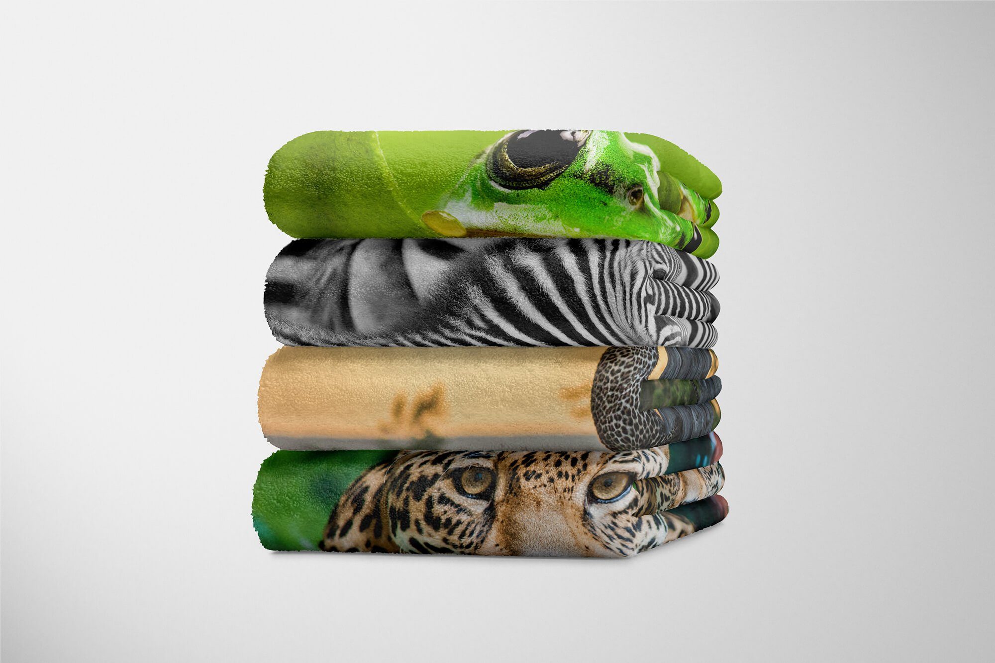 Baumwolle-Polyester-Mix (1-St), Handtuch au, Art Handtuch klettert Tiermotiv Jaguar Sinus Handtücher Kuscheldecke Strandhandtuch Saunatuch mit