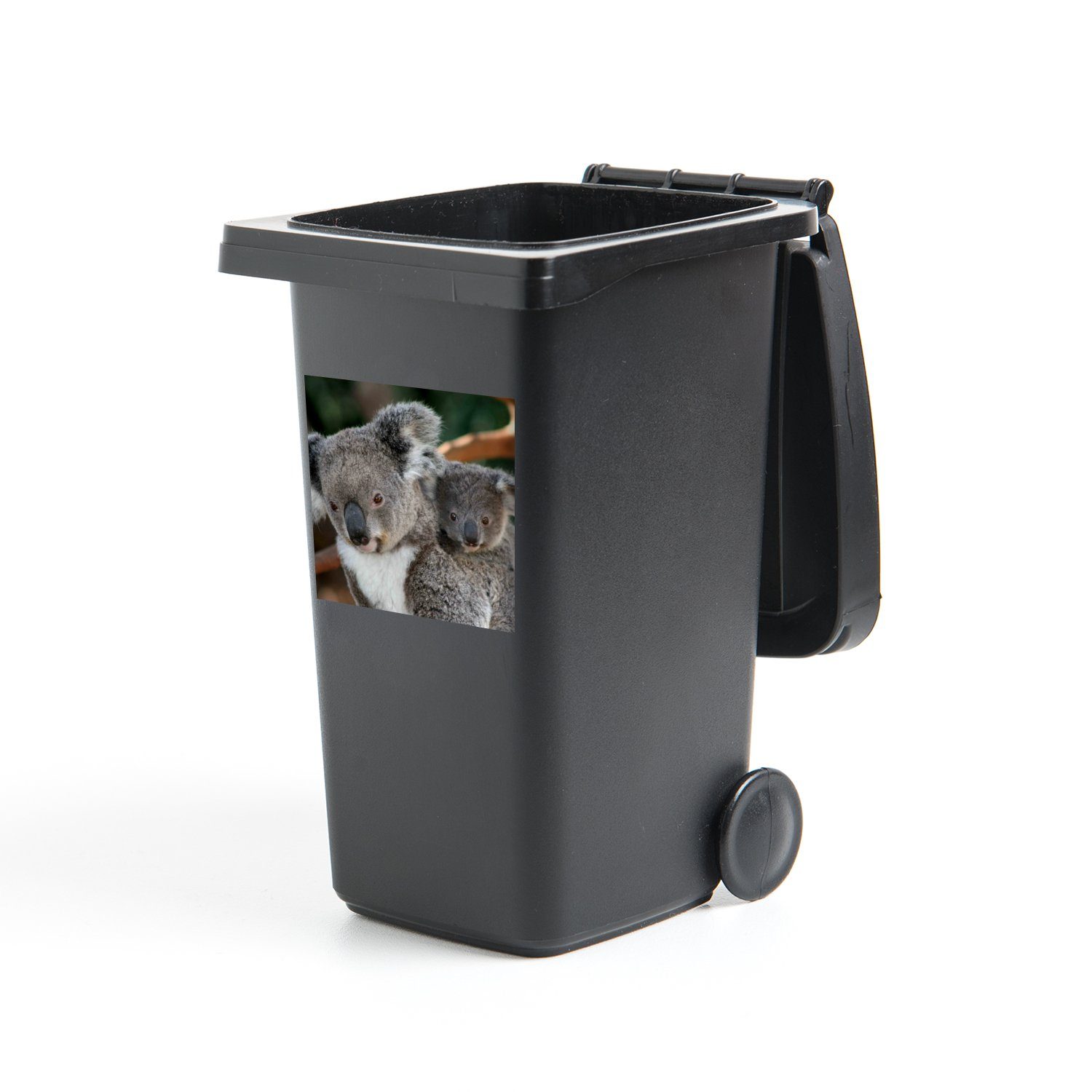 MuchoWow Wandsticker Koalas - Vater - Kind - Jungen - Mädchen (1 St), Mülleimer-aufkleber, Mülltonne, Sticker, Container, Abfalbehälter