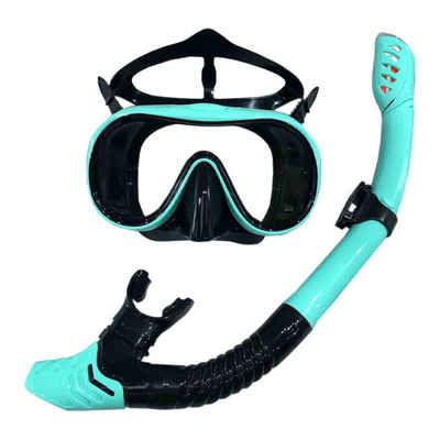 WISHDOR Schnorchel Schnorchelset Schnorchelmaske Schnorcheln Set Taucherbrille Erwachsene (1 St., Anti-Leck Anti-Fog Tauchmaske Dry Schnorchel aus Gehärtetem Glas), Trocken Schnorchel Schwimmen und Tauchen