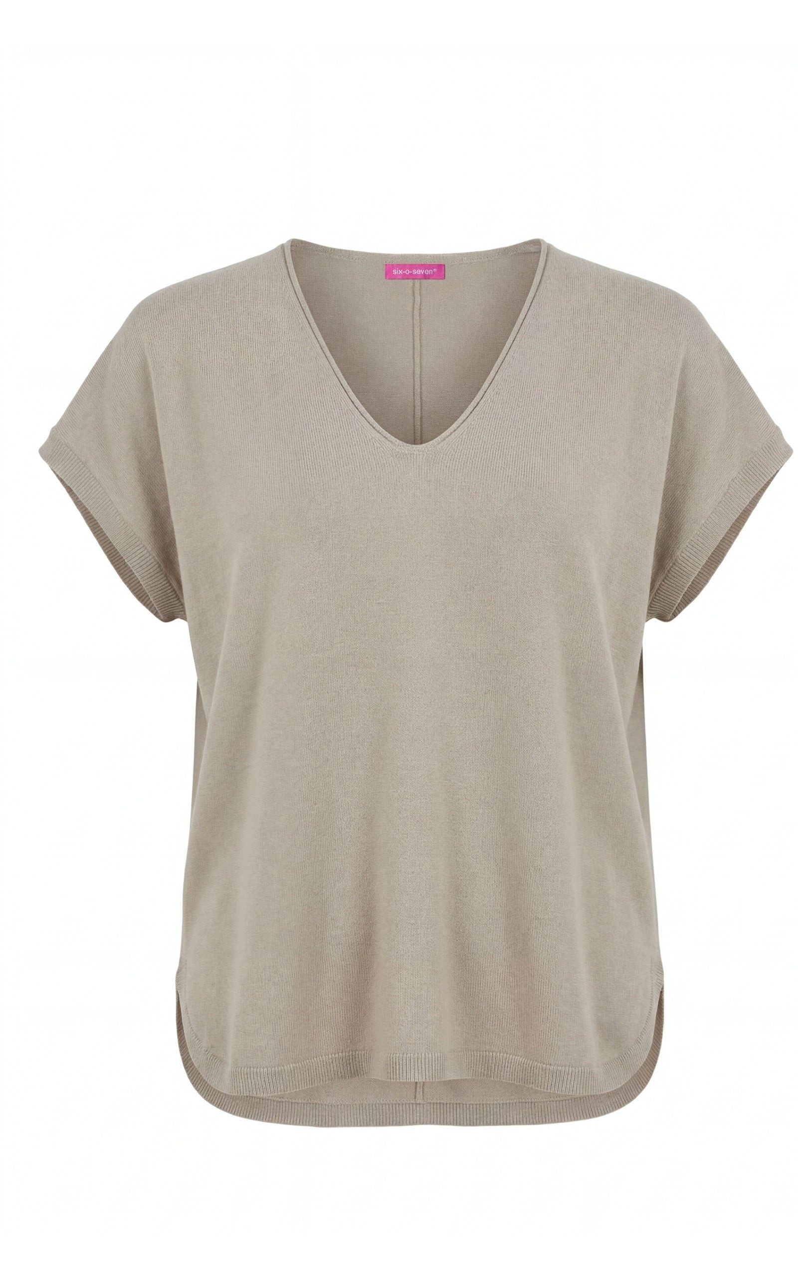 six-o-seven Pullunder Lockerer V-Ausschnitt Feinstrick Pullunder aus Viskose, Frühling