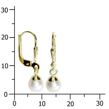 OSTSEE-SCHMUCK Paar Ohrhänger - Ine 5- - Gold 333/000 - Zuchtperle (2-tlg)