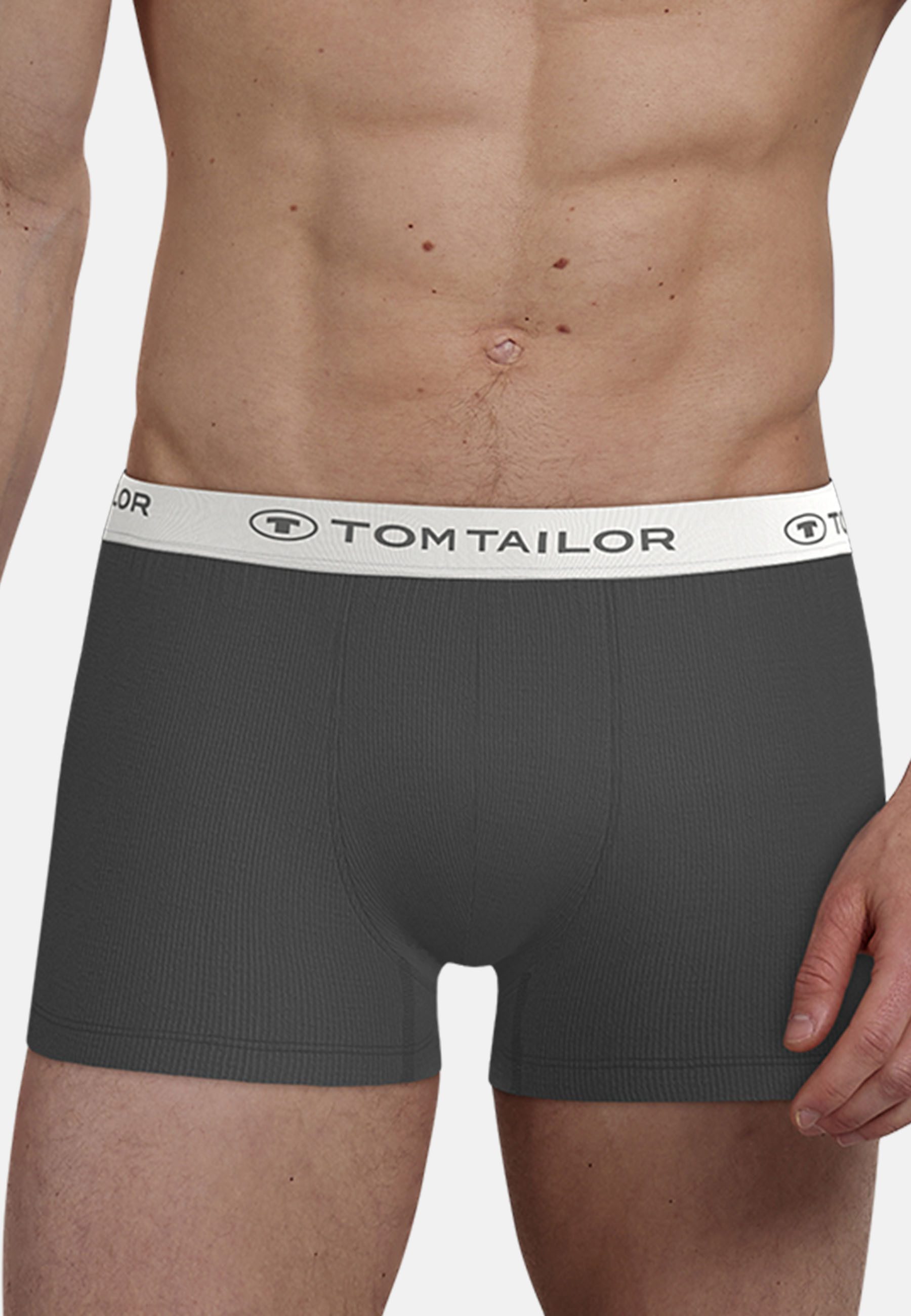 TOM TAILOR Boxershorts Buffer (3er Pack) weich, bequem, basic, eng, Logobund, Baumwollmix