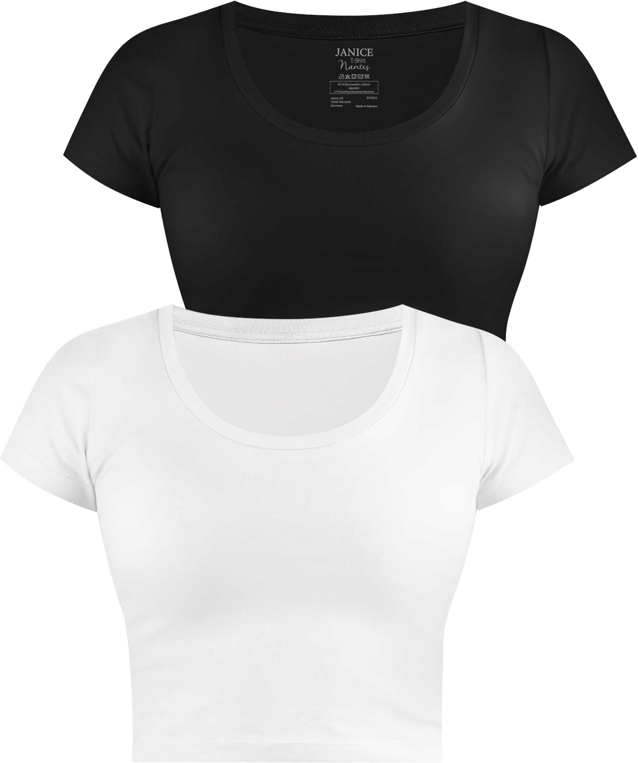 Kurzarmshirt 2 x Damen crop T-Shirt Nantes