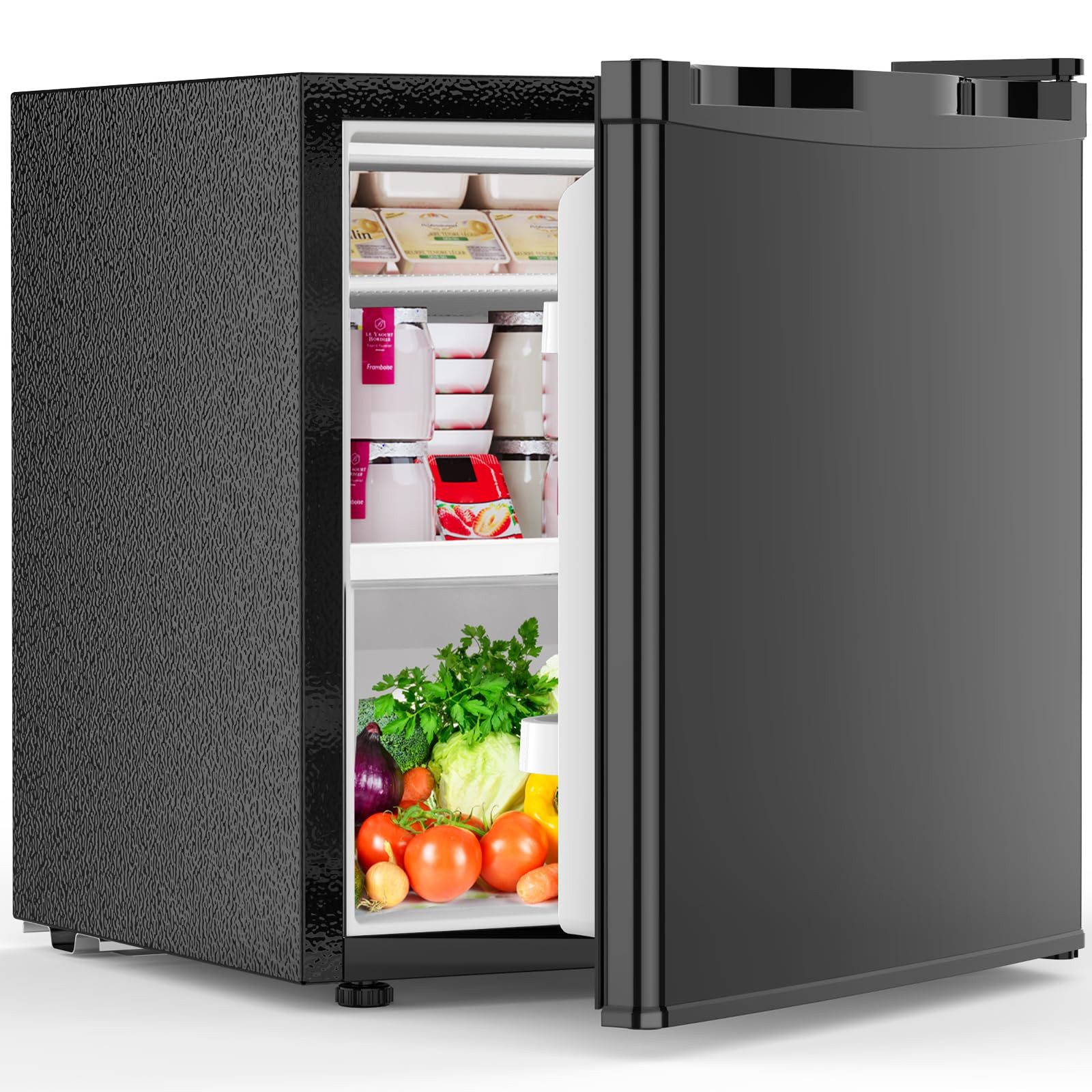 Kismile Kühlschrank 45L Mini-Kühlschrank mit Gefrierfach, kleiner Kühlschrank mit wechselbarem Türanschlag BC-46, regelbarer Thermostat, ultra leise & energiesparend